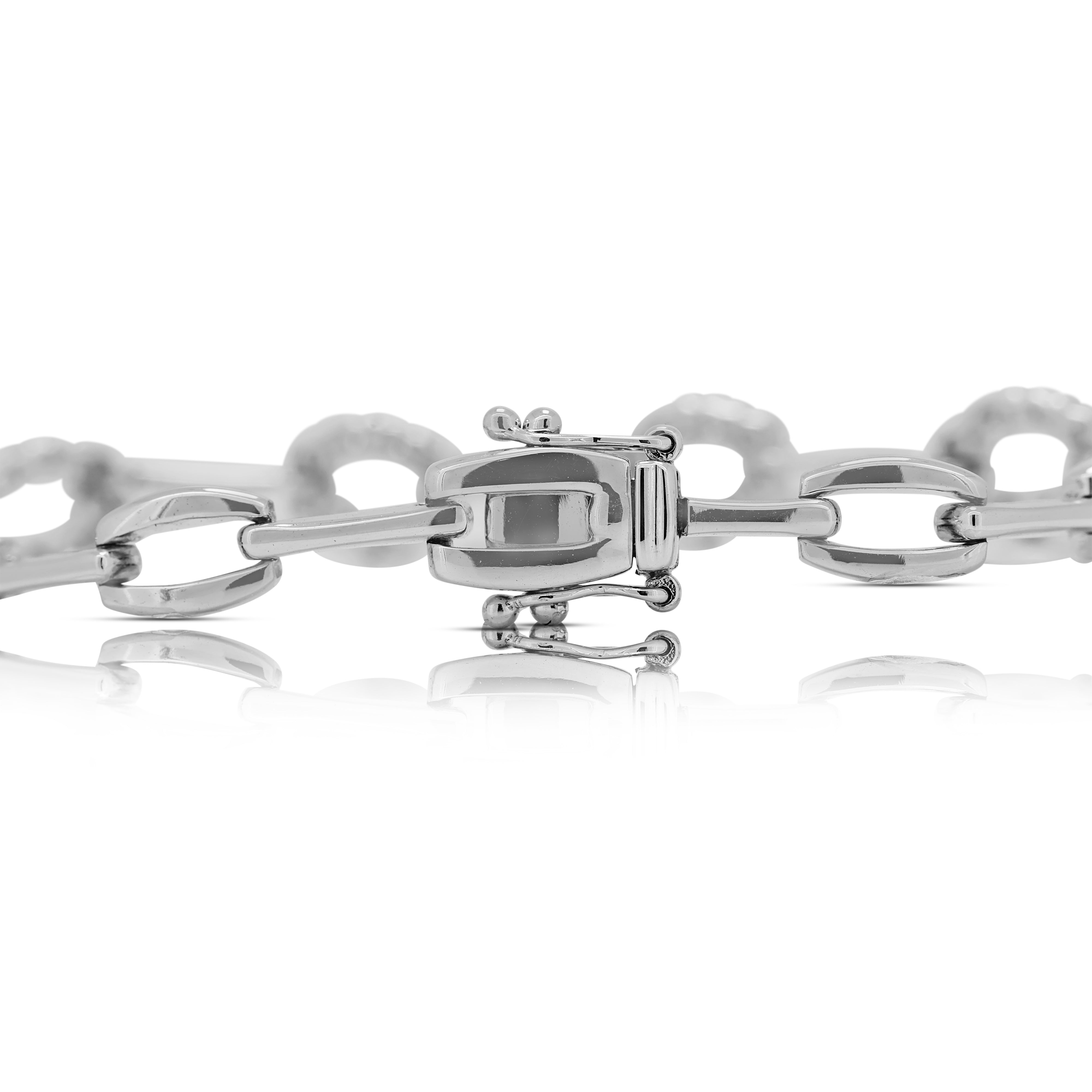 Shimmering 1.2ct Natural Diamond Bracelet in 18K White Gold