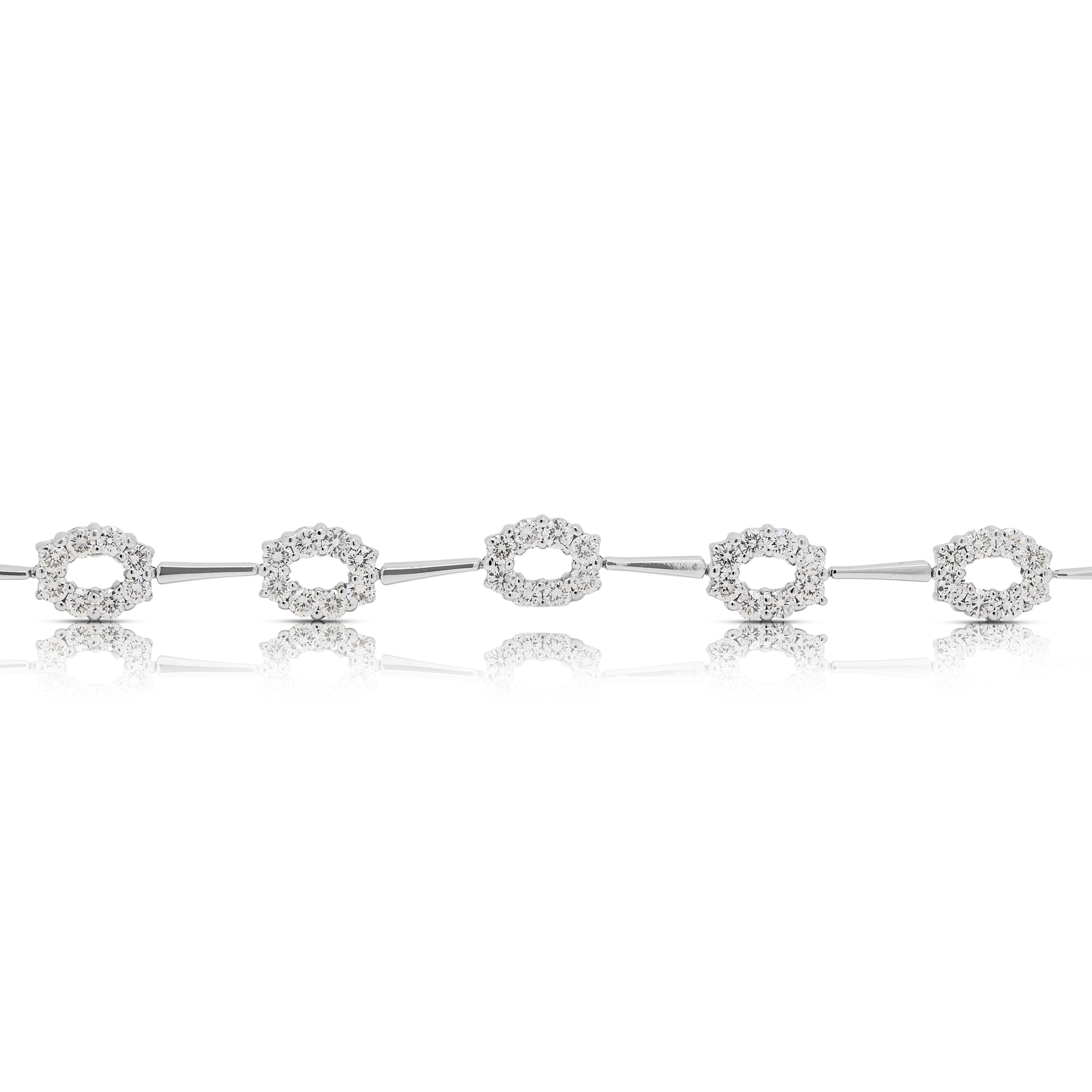 Shimmering 1.2ct Natural Diamond Bracelet in 18K White Gold