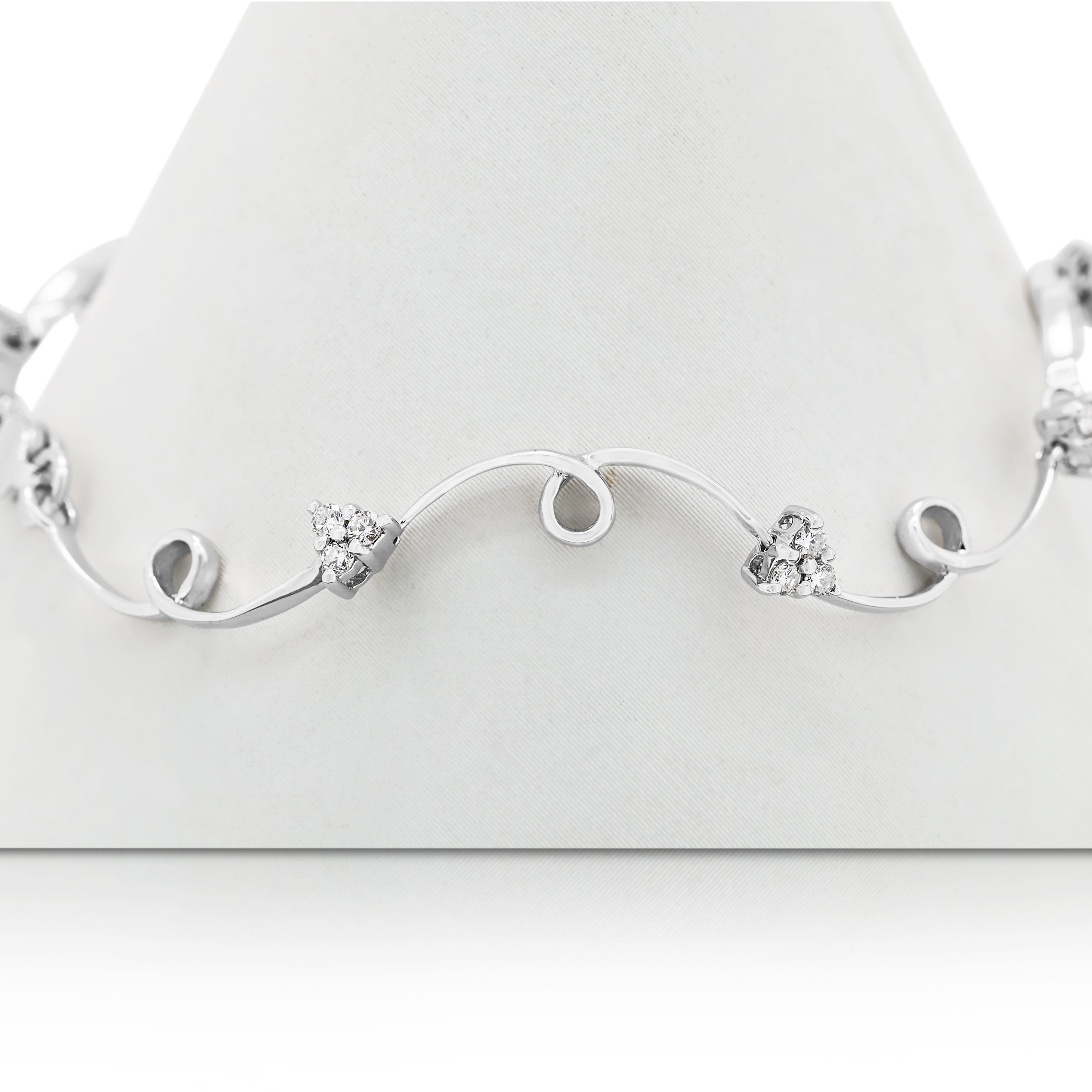 Classy 0.5ct Natural Diamonds Bracelet in 18K White Gold