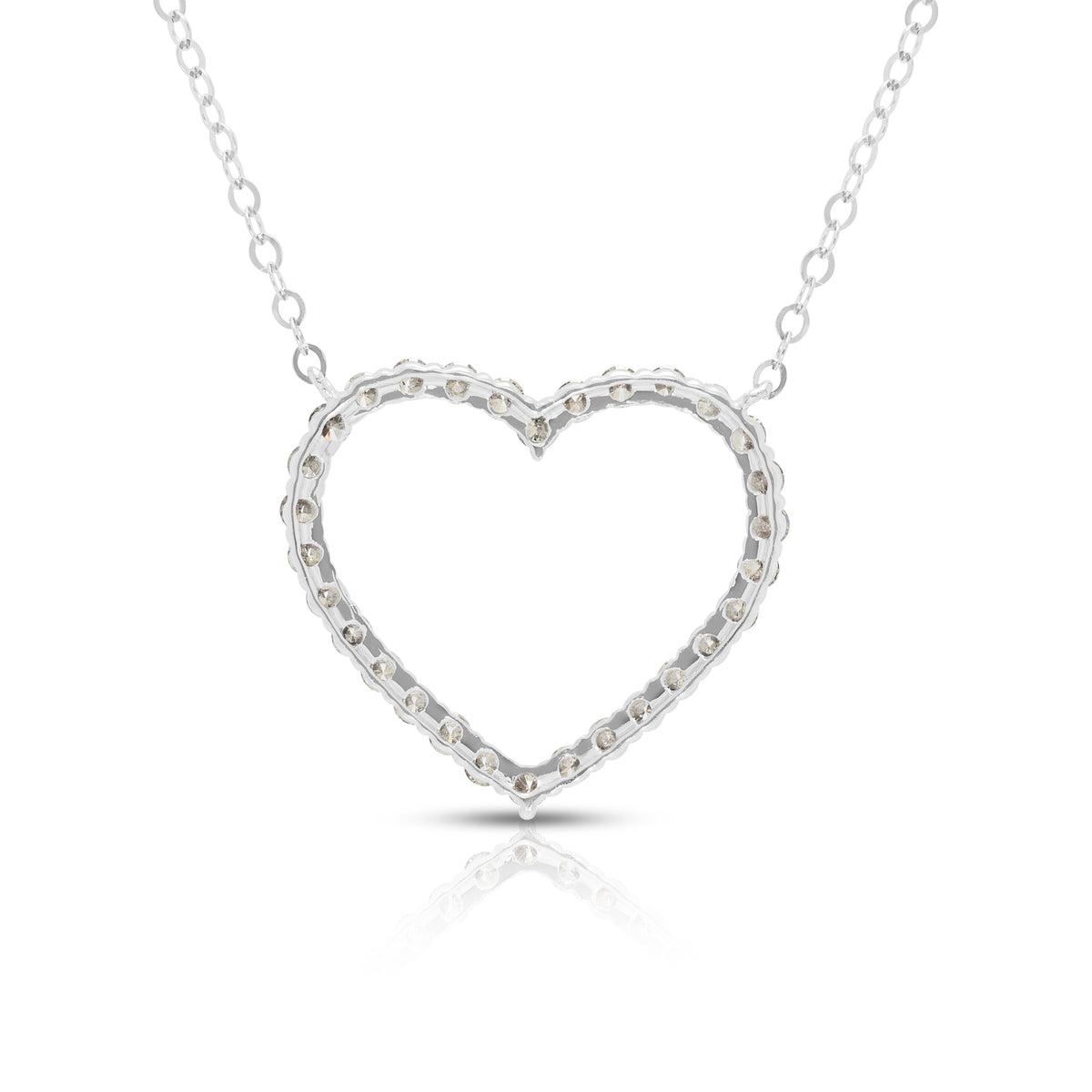 Elegant 0.30ct Natural Diamond Heart Necklace in 18K White Gold (New)