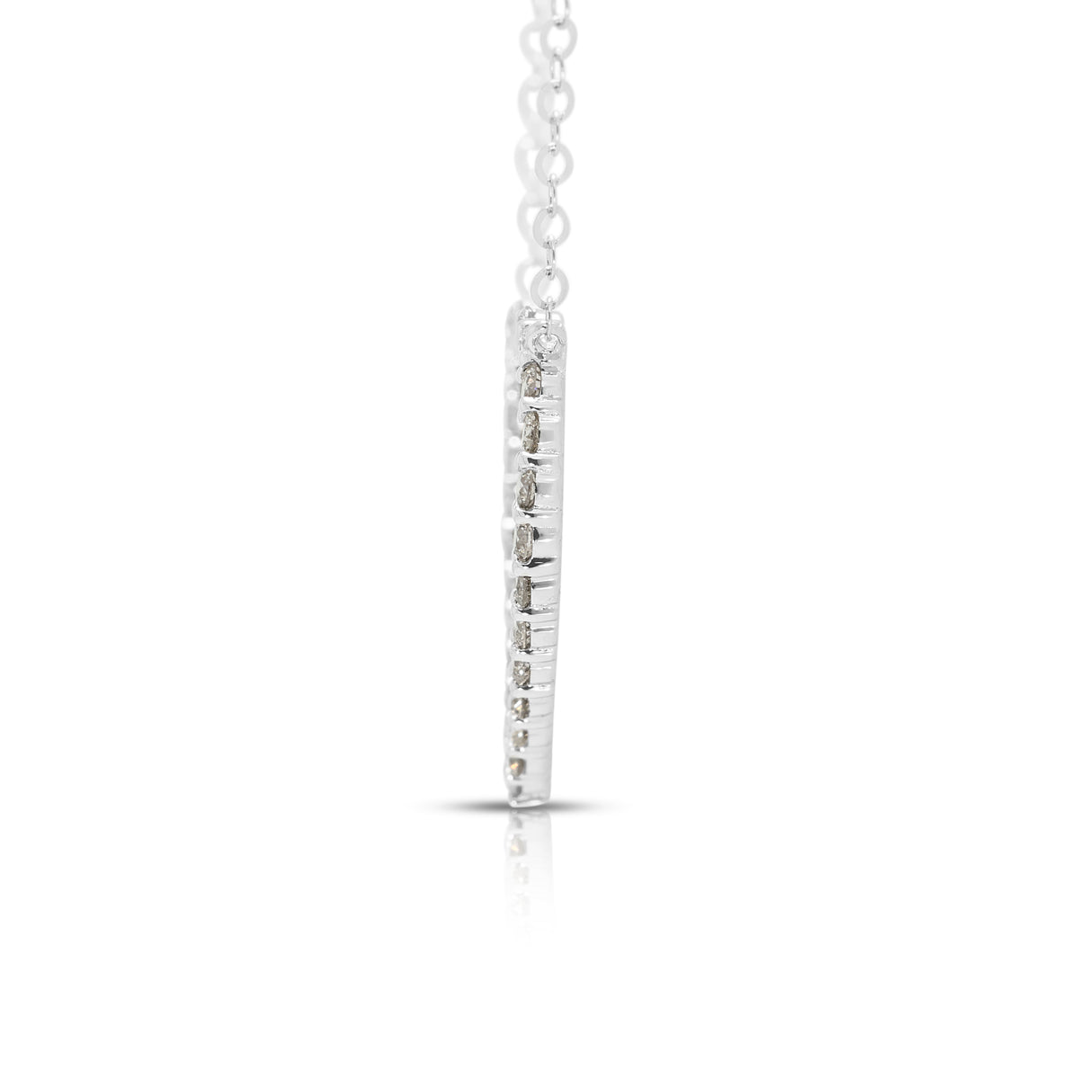 Elegant 0.30ct Natural Diamond Heart Necklace in 18K White Gold (New)