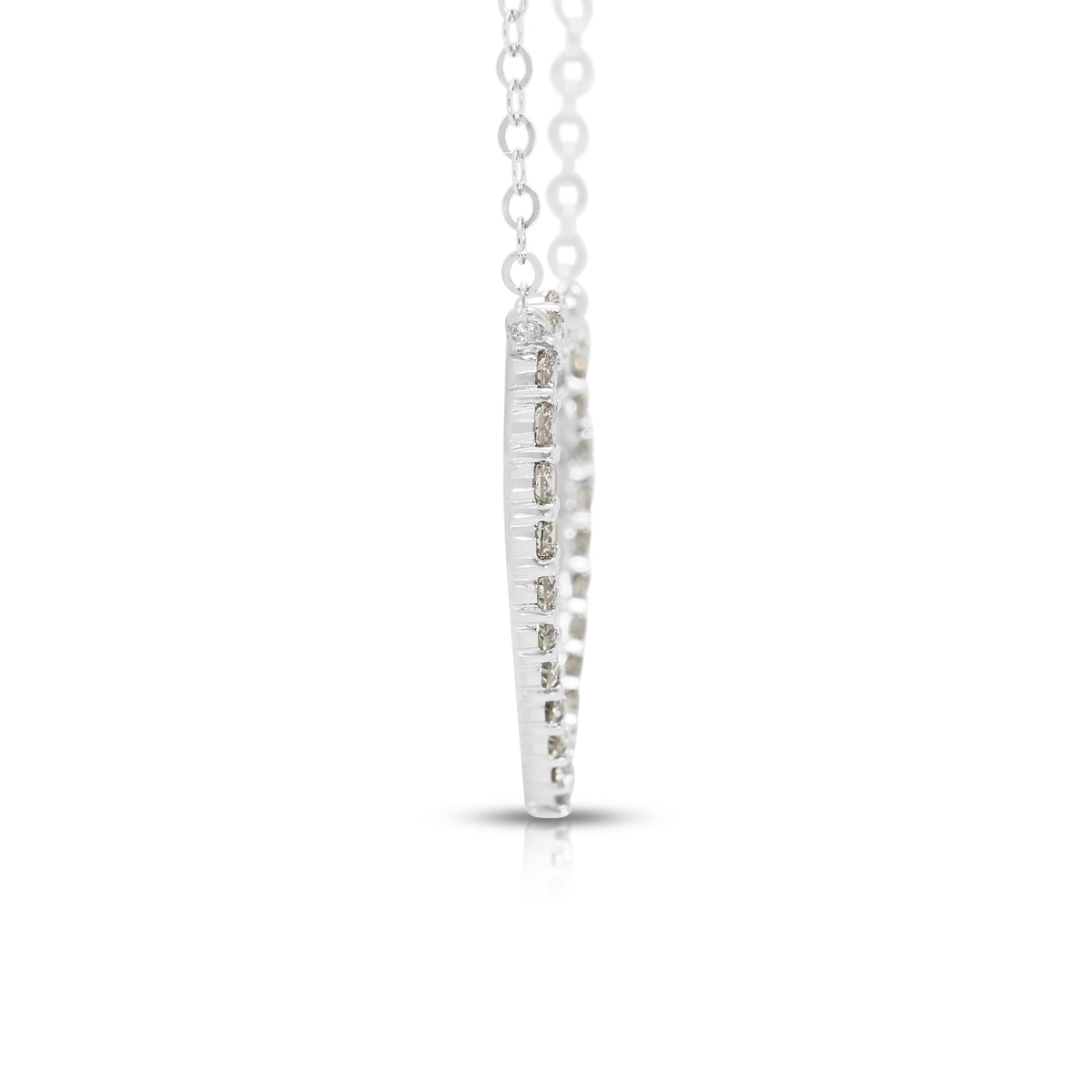 Elegant 0.30ct Natural Diamond Heart Necklace in 18K White Gold (New)