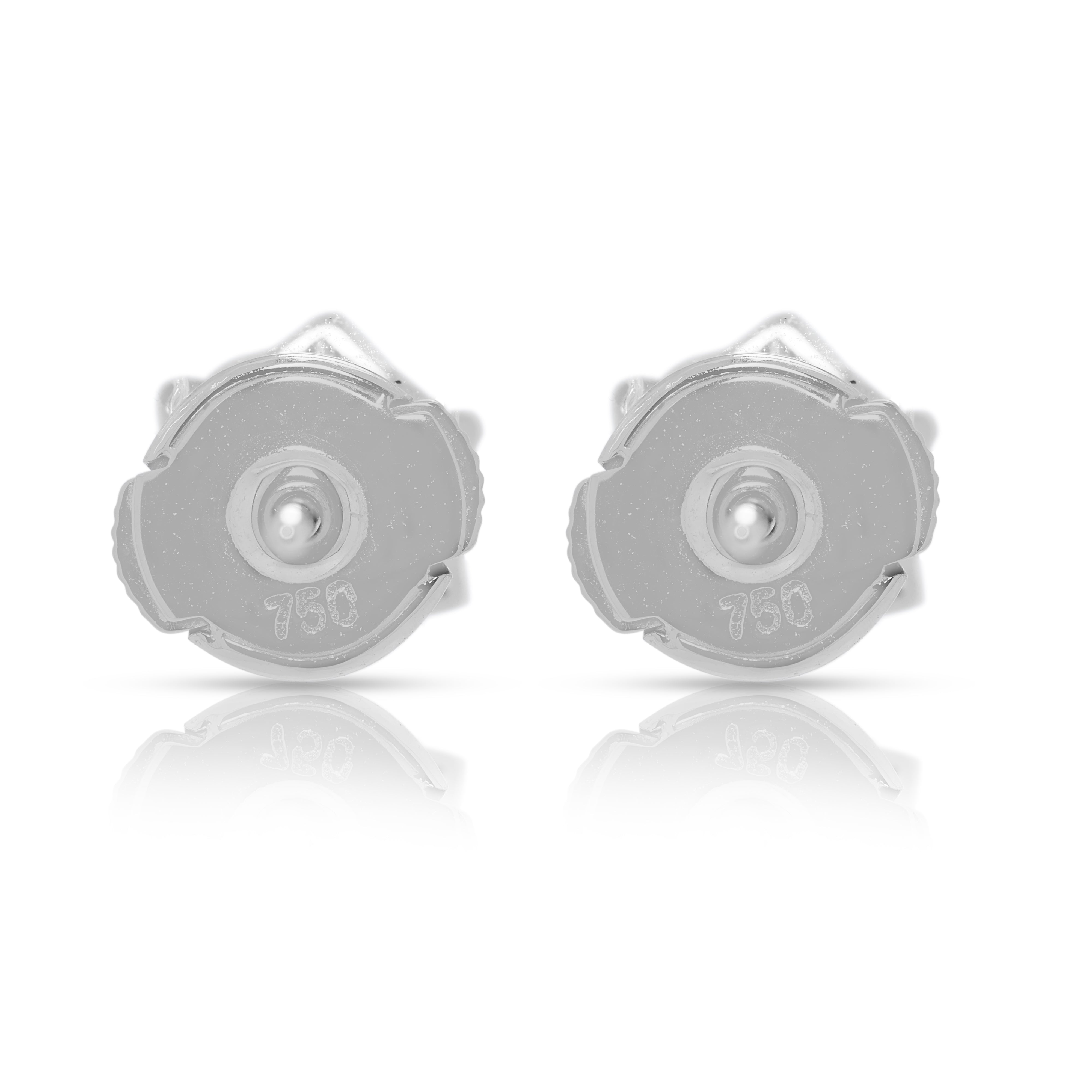 Exquisite 2.00ct Natural Diamond Stud Earrings by Sarina in 18K White Gold - GIA Certified