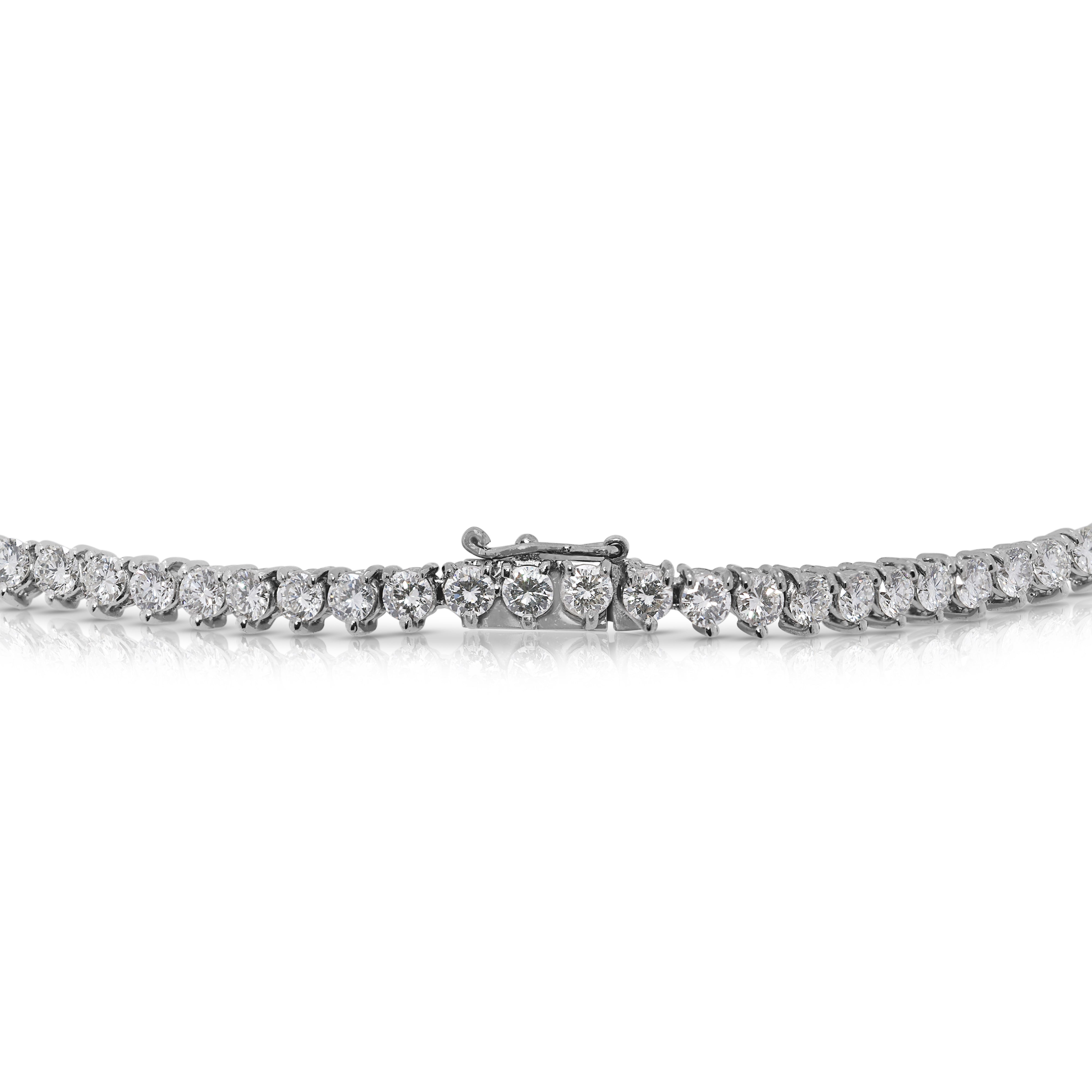Magnificent 13.52ct Natural Diamond Necklace in 18K White Gold - Certified Natural Gem Diamonds