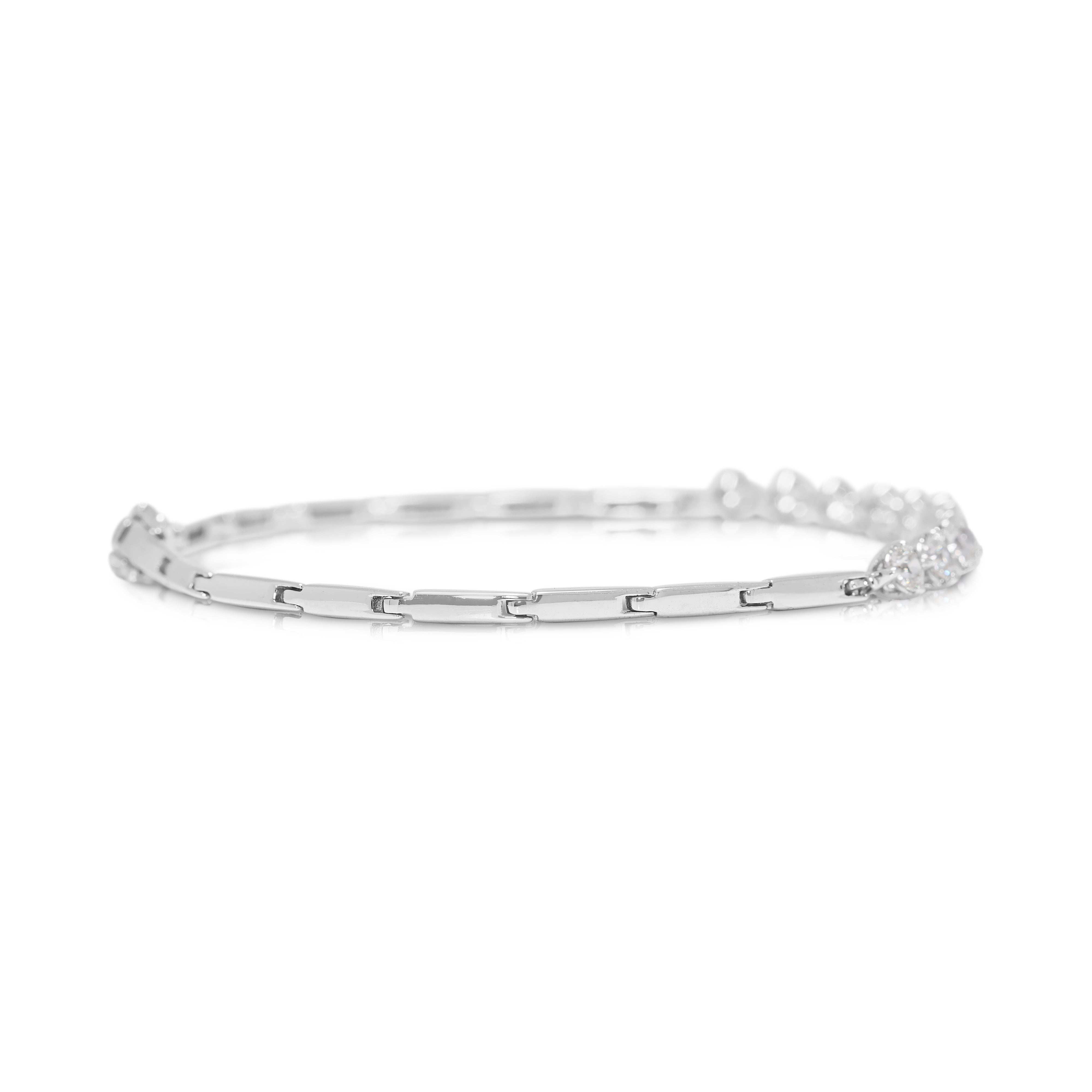 Refined 1.10ct Natural Diamond Bracelet in 18K White Gold