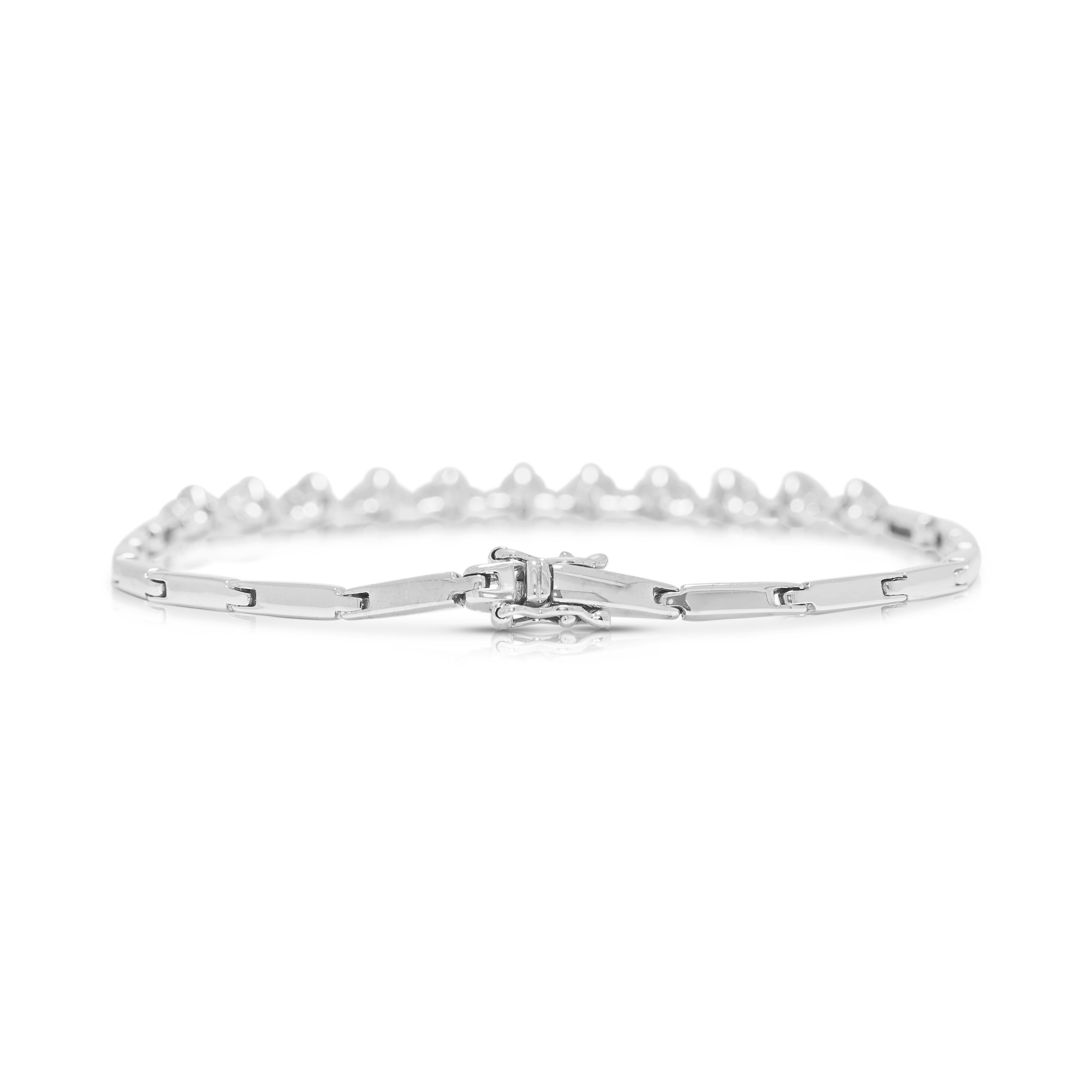 Refined 1.10ct Natural Diamond Bracelet in 18K White Gold