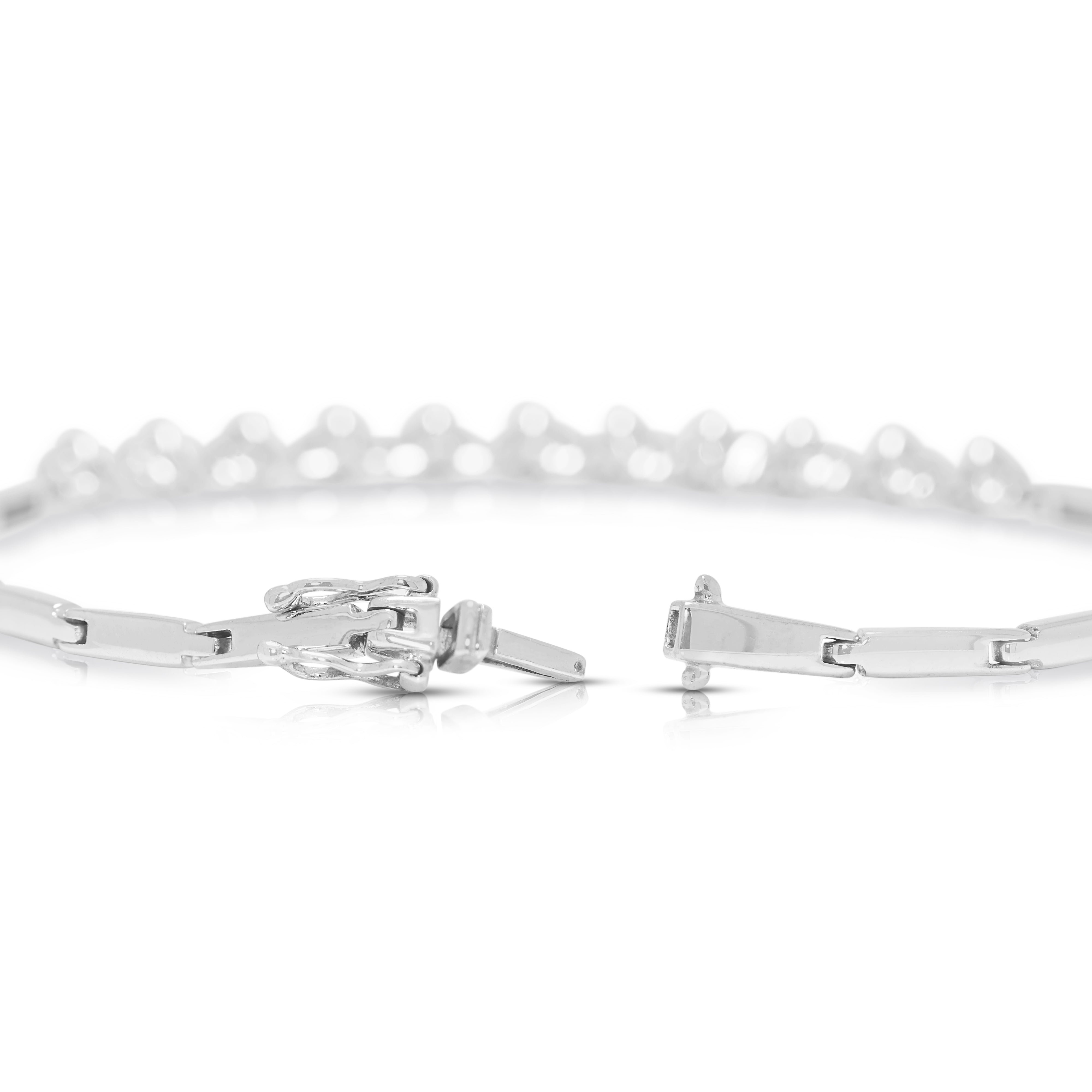 Refined 1.10ct Natural Diamond Bracelet in 18K White Gold