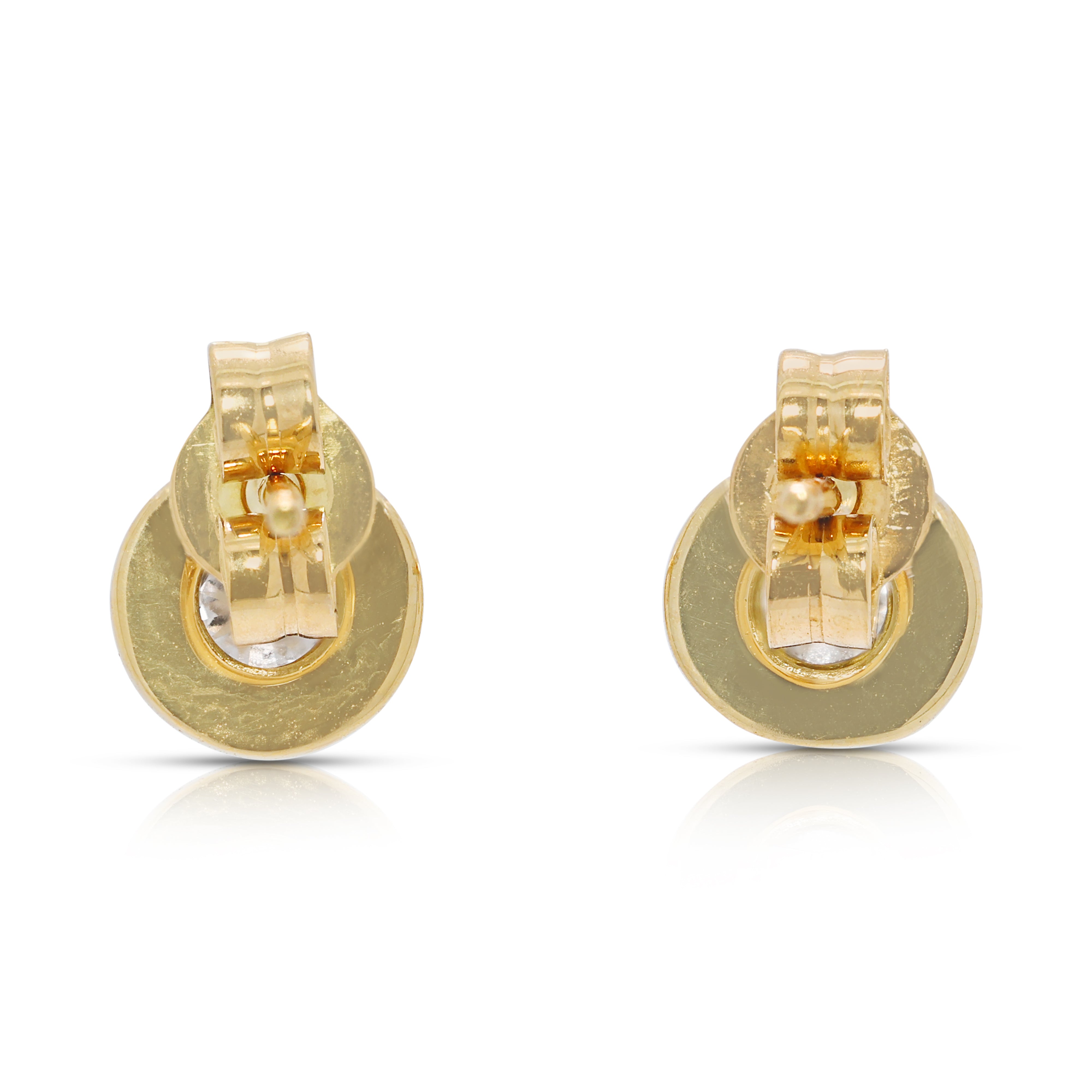 Chic 0.10ct Natural Diamond Stud Earrings in 18K Yellow Gold