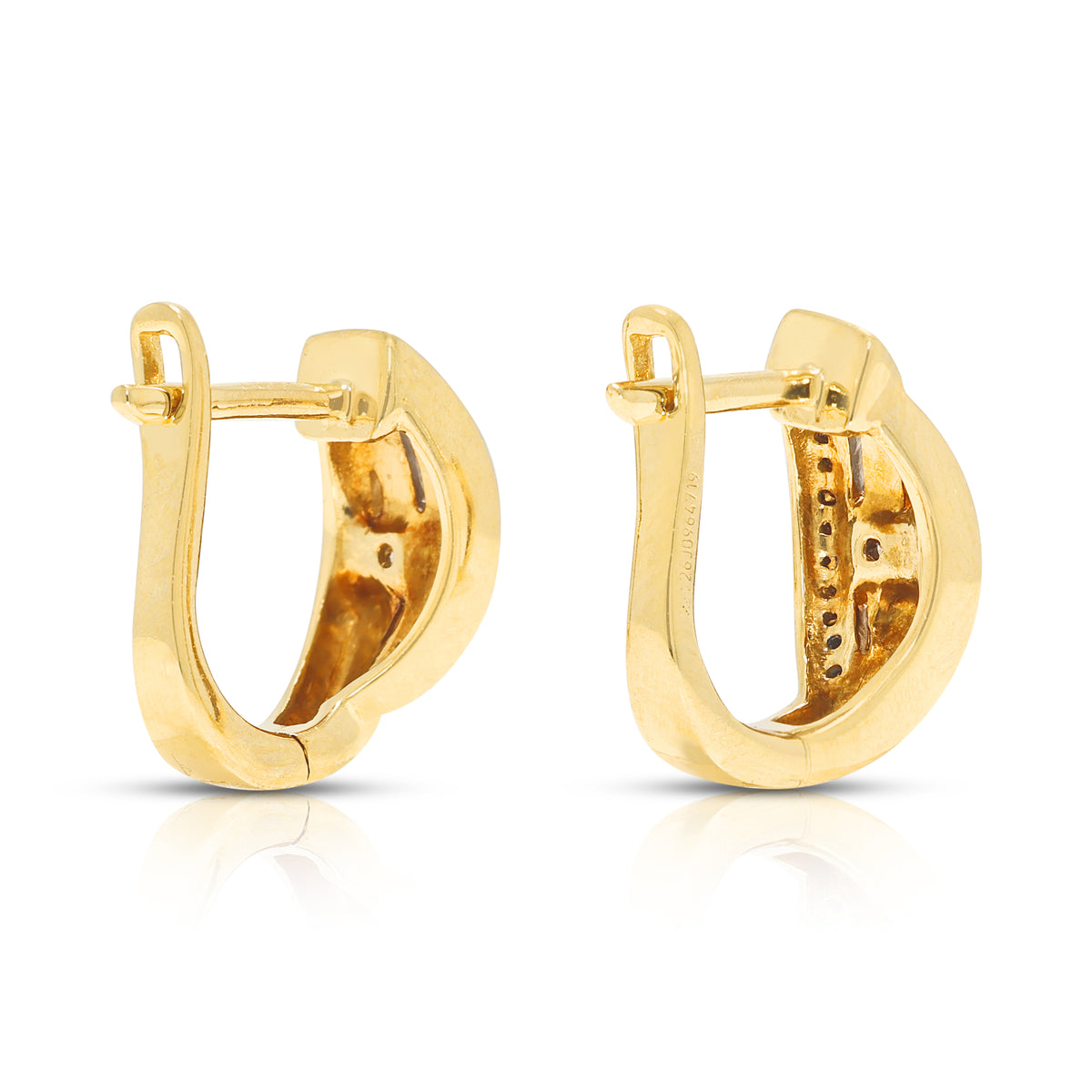 Captivating 0.12ct Natural Diamond Two-Tone Hoop Earrings in 18K White & Yellow Gold