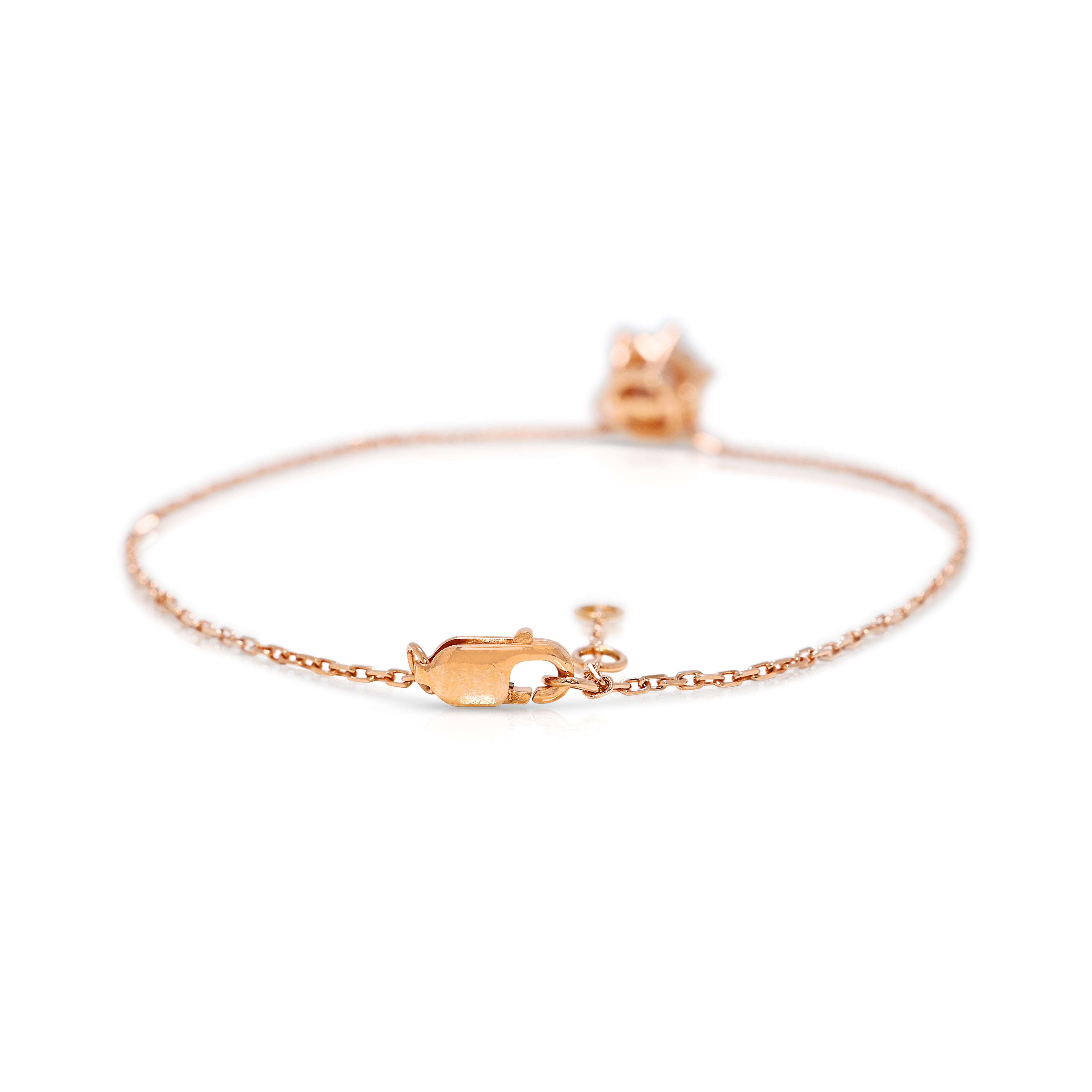 Charming 0.19ct Natural Diamond Bracelet in 18K Rose Gold