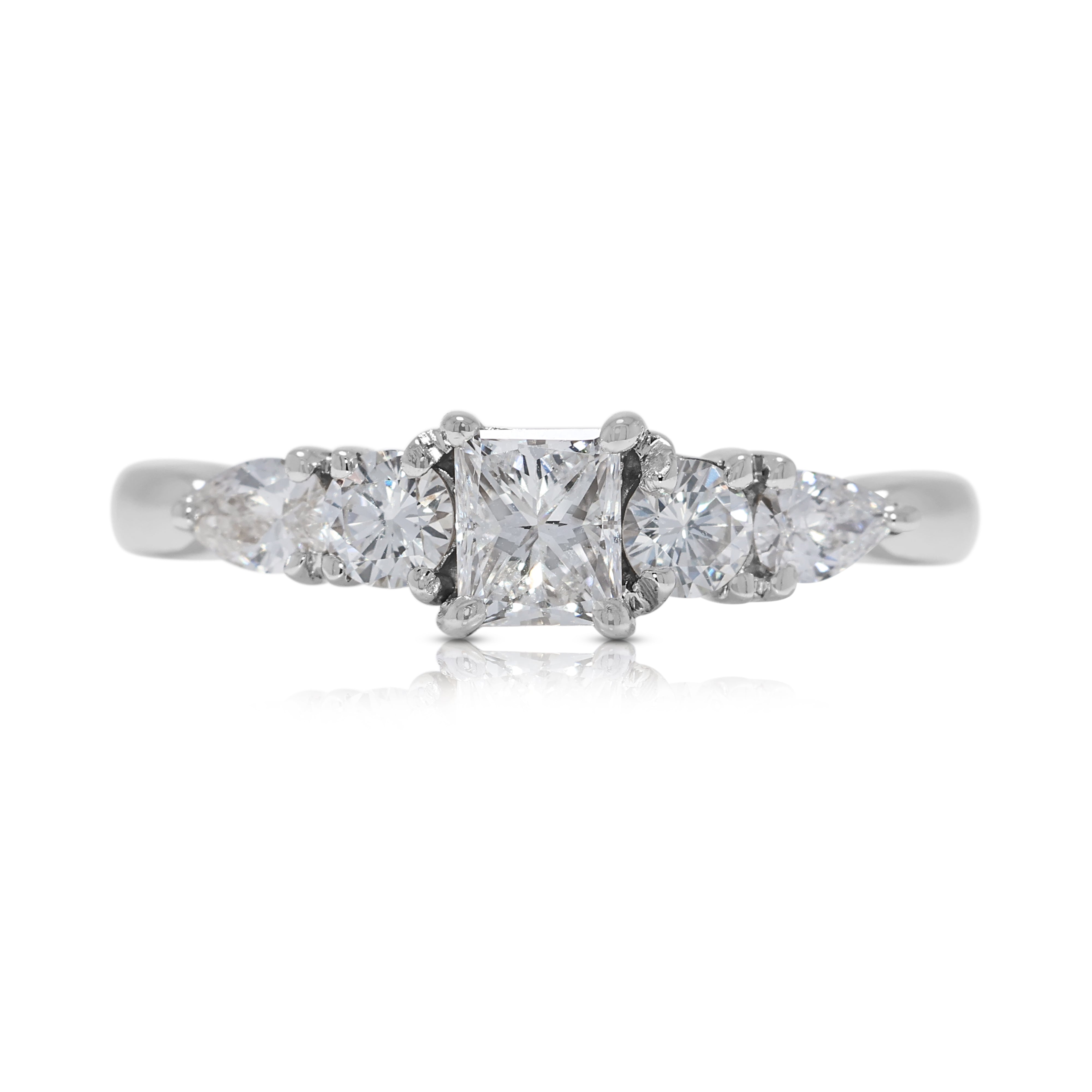 Stunning 0.45ct Natural Diamonds Ring in 18K White Gold