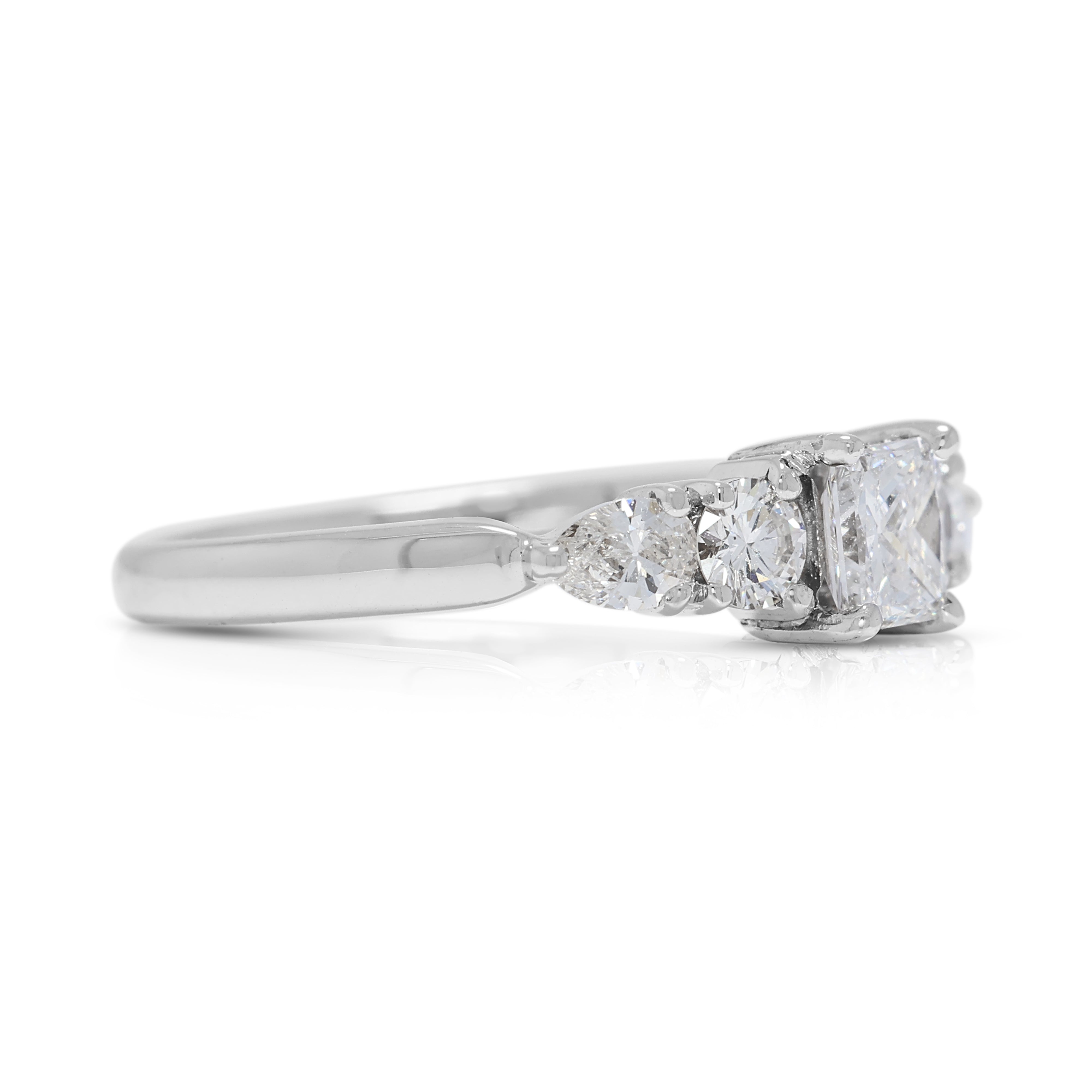 Stunning 0.45ct Natural Diamonds Ring in 18K White Gold
