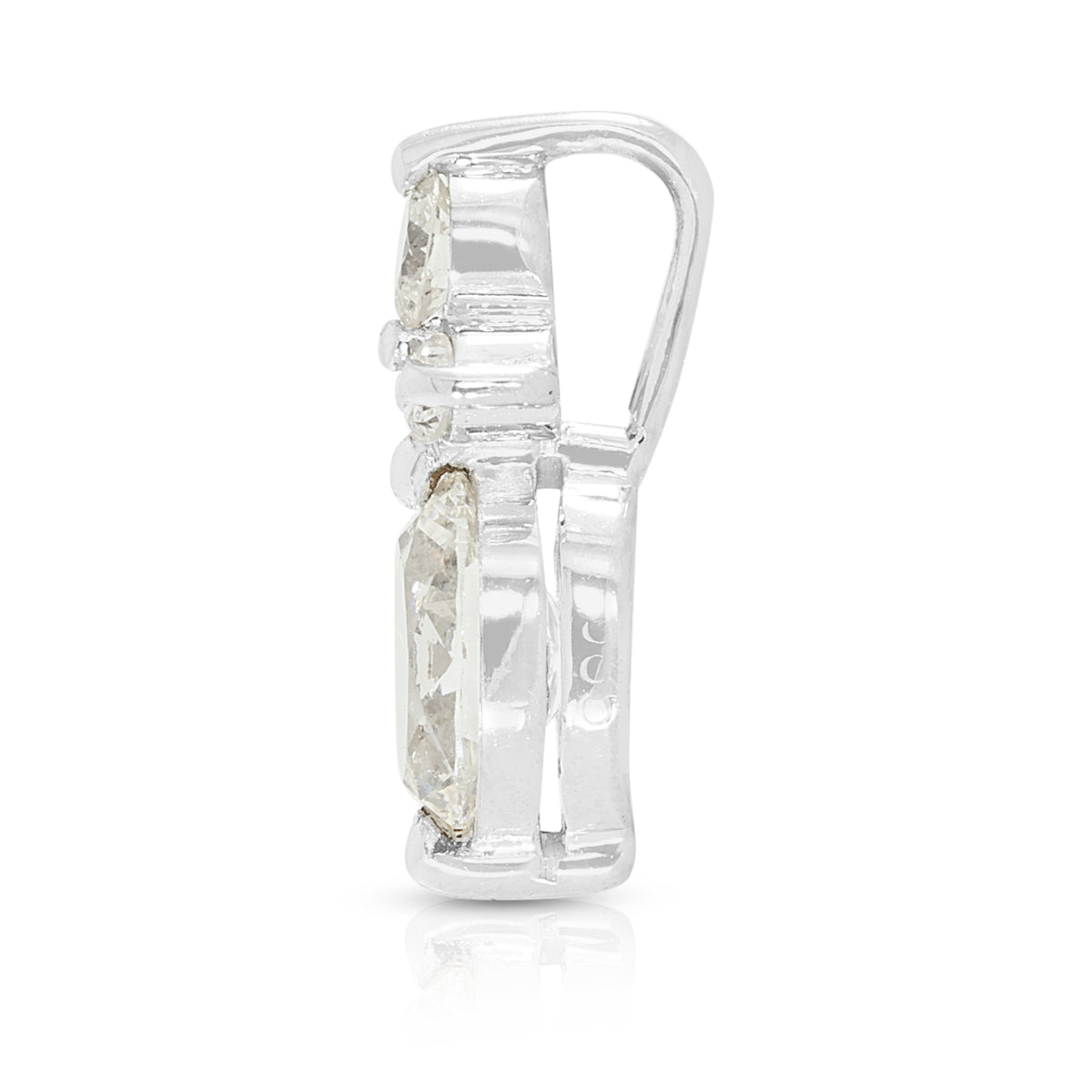 Luminous 0.80ct Marquise and 0.09ct Natural Diamond Pendant in 14K White Gold