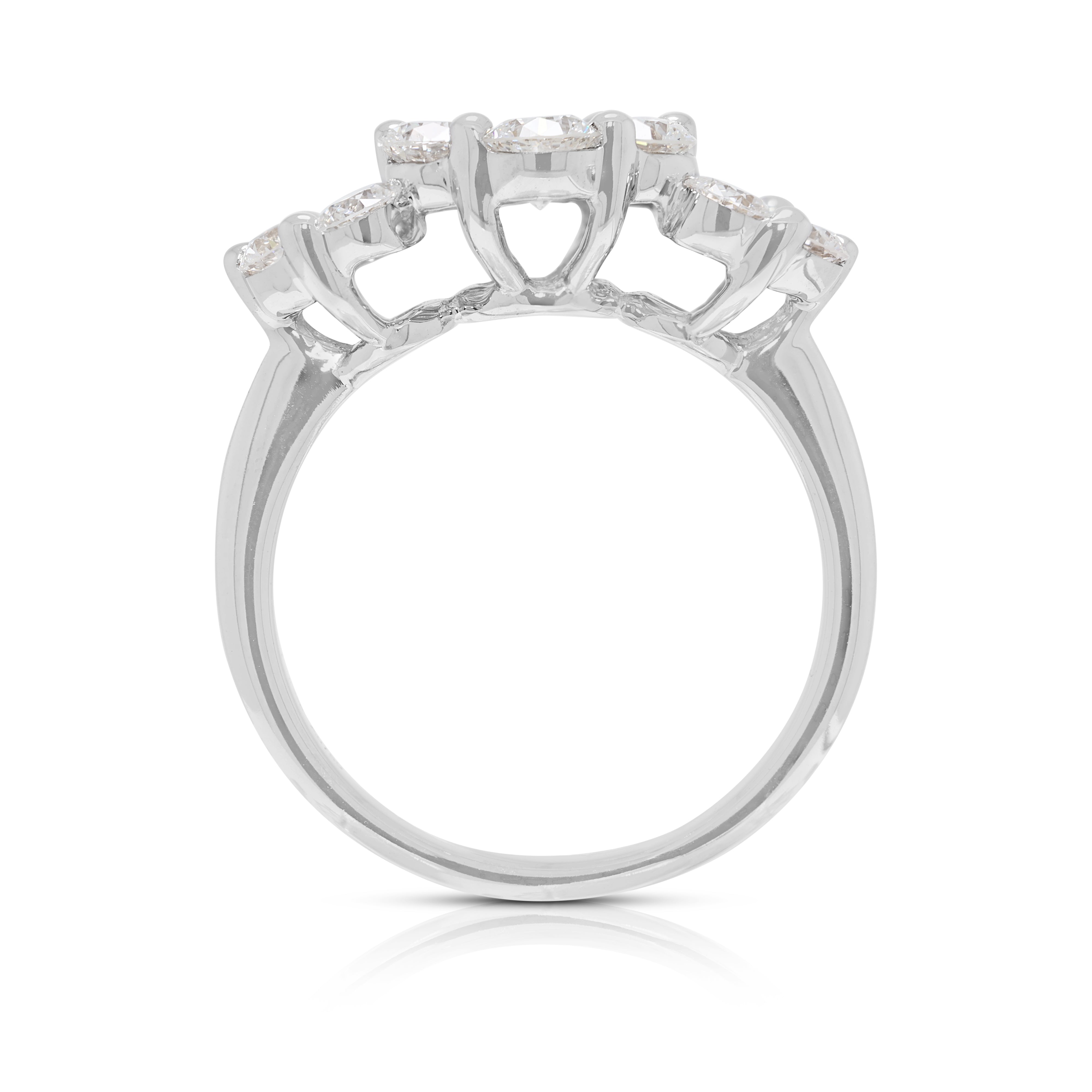 Brilliant 1.80ct Natural Diamond Cluster Ring in 18K White Gold