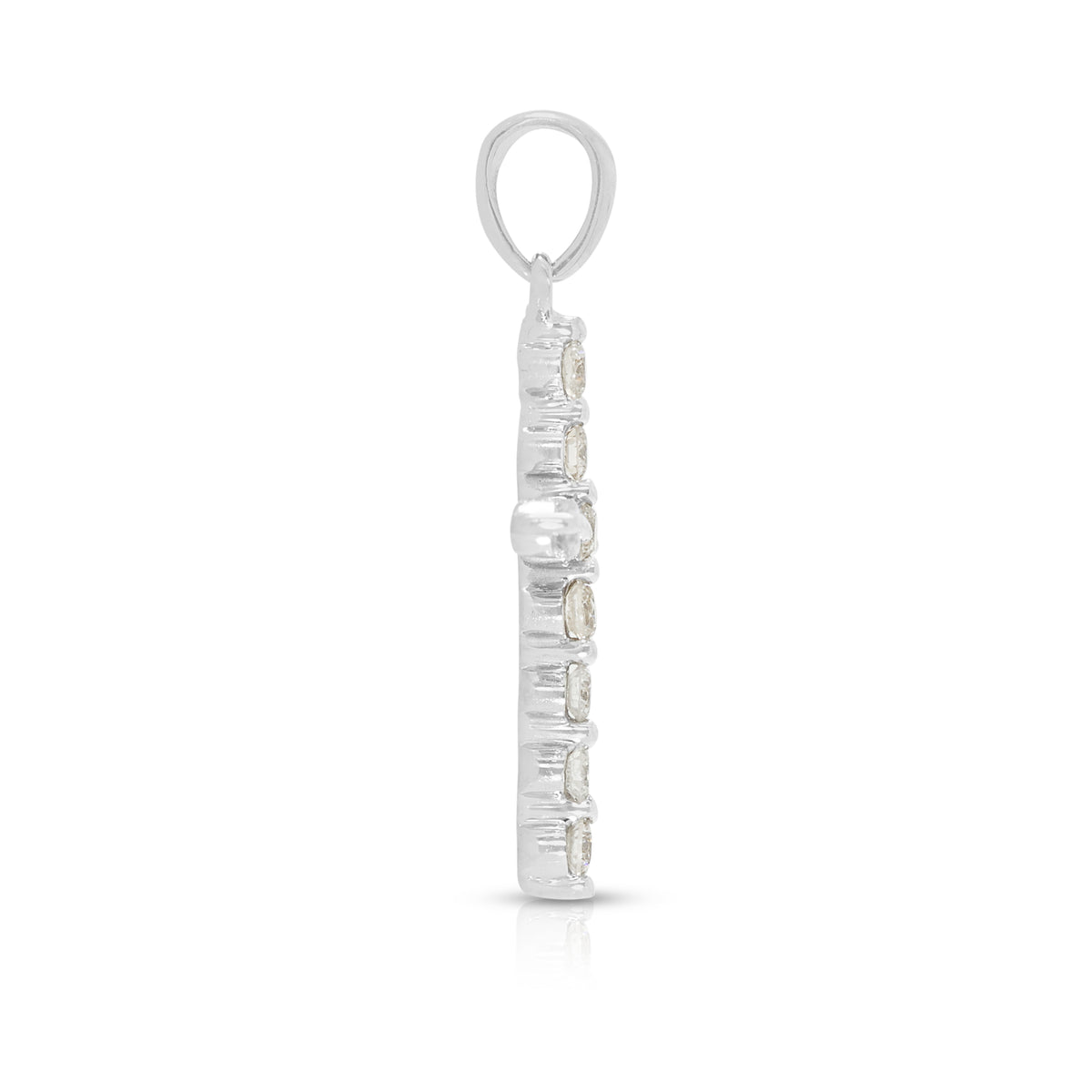 Divine 0.27ct Natural Diamond Cross Pendant in 18K White Gold