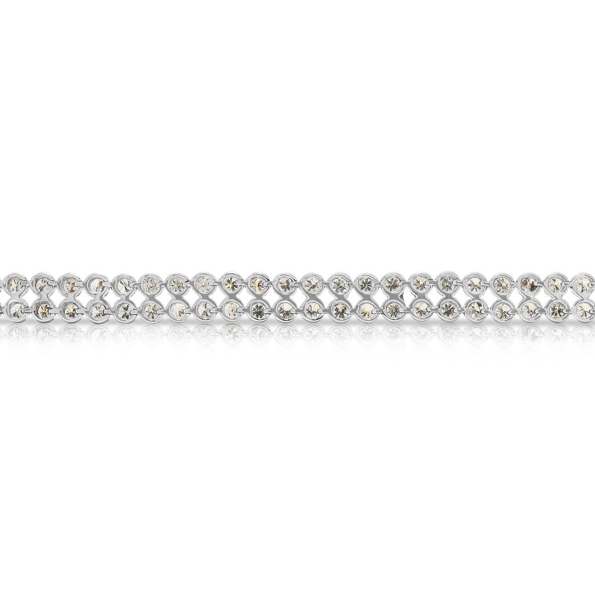 Mesmerizing 2.16ct Natural Diamond Double Row Tennis Bracelet in 18K White Gold