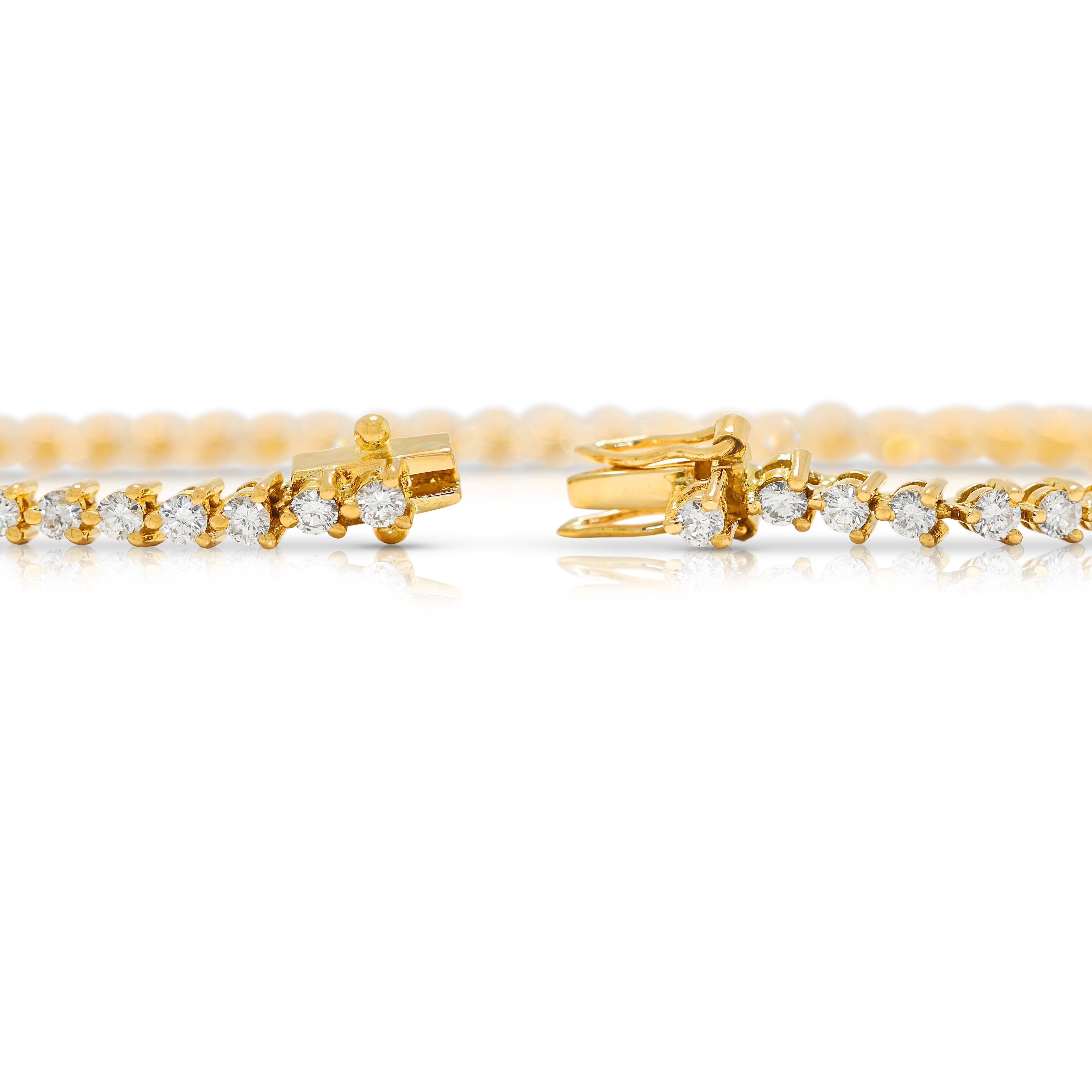 Classic 1.70ct Natural Diamond Tennis Bracelet in 18K Yellow Gold