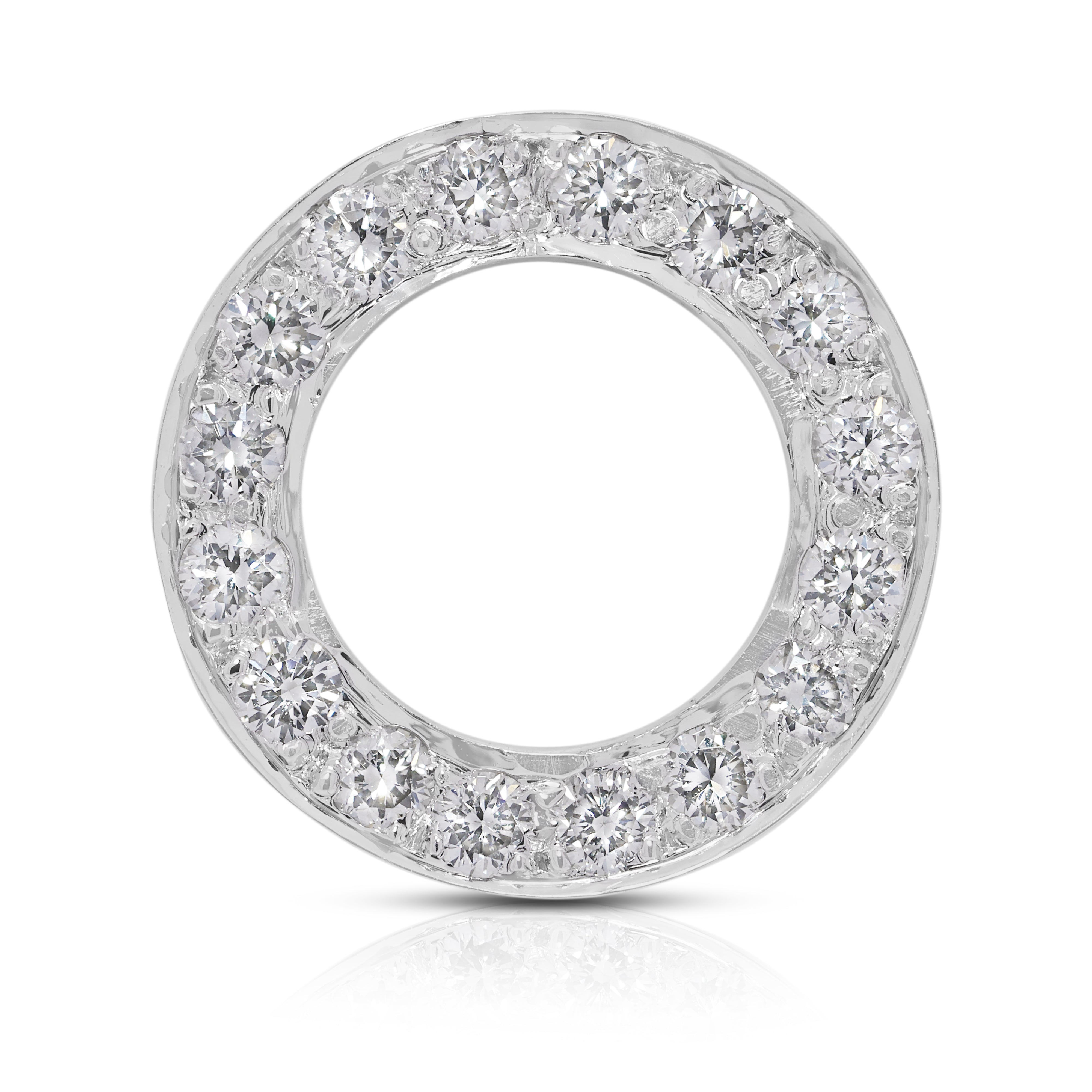 Classic 0.4ct Natural Diamond Pendant in 18K White Gold (New)