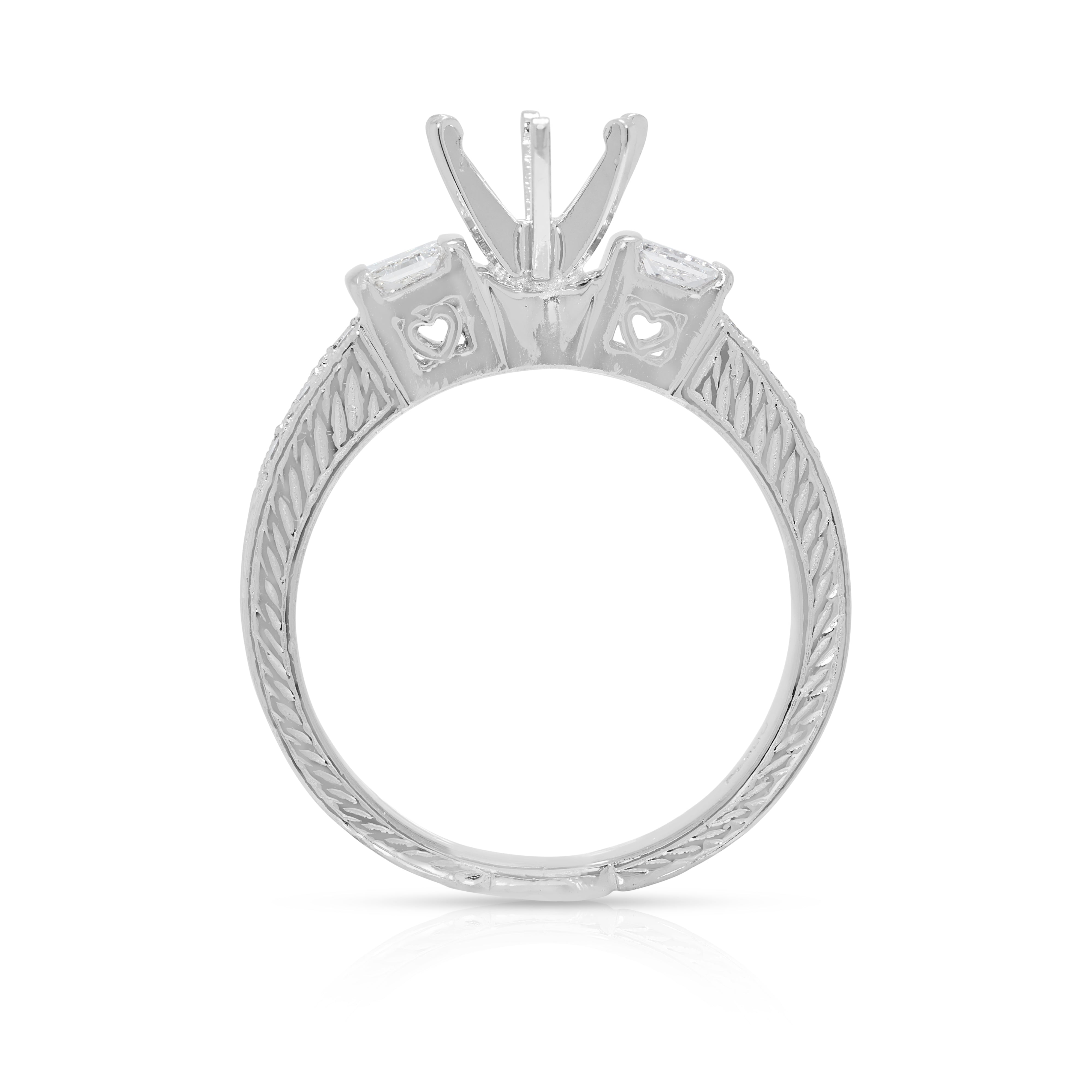 Luminescent 0.25ct Platinum Natural Diamond Ring Setting (New)