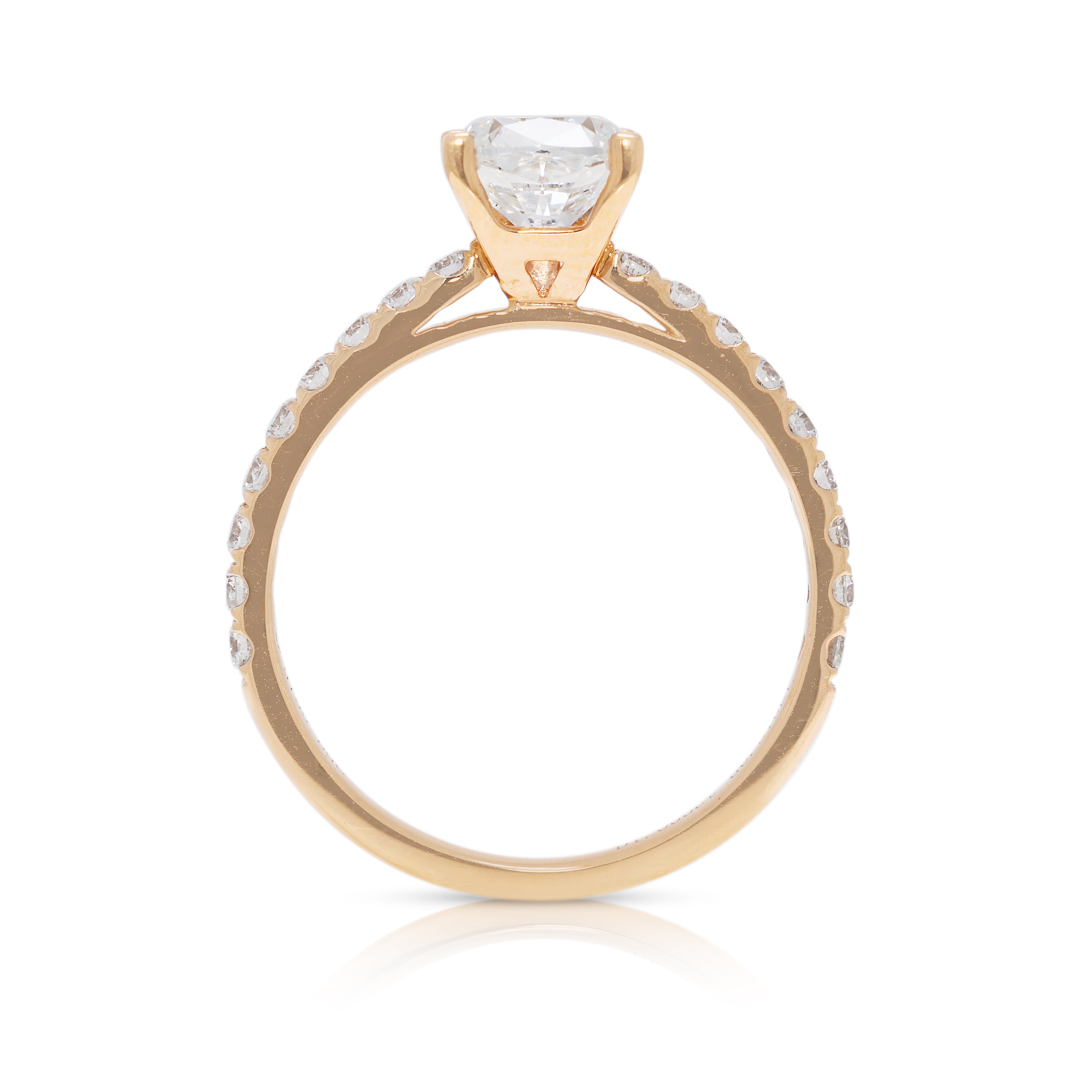 Brilliant 1.31ct Natural Diamond Pave Ring in 18K Rose Gold (Unworn) - GIA Certified