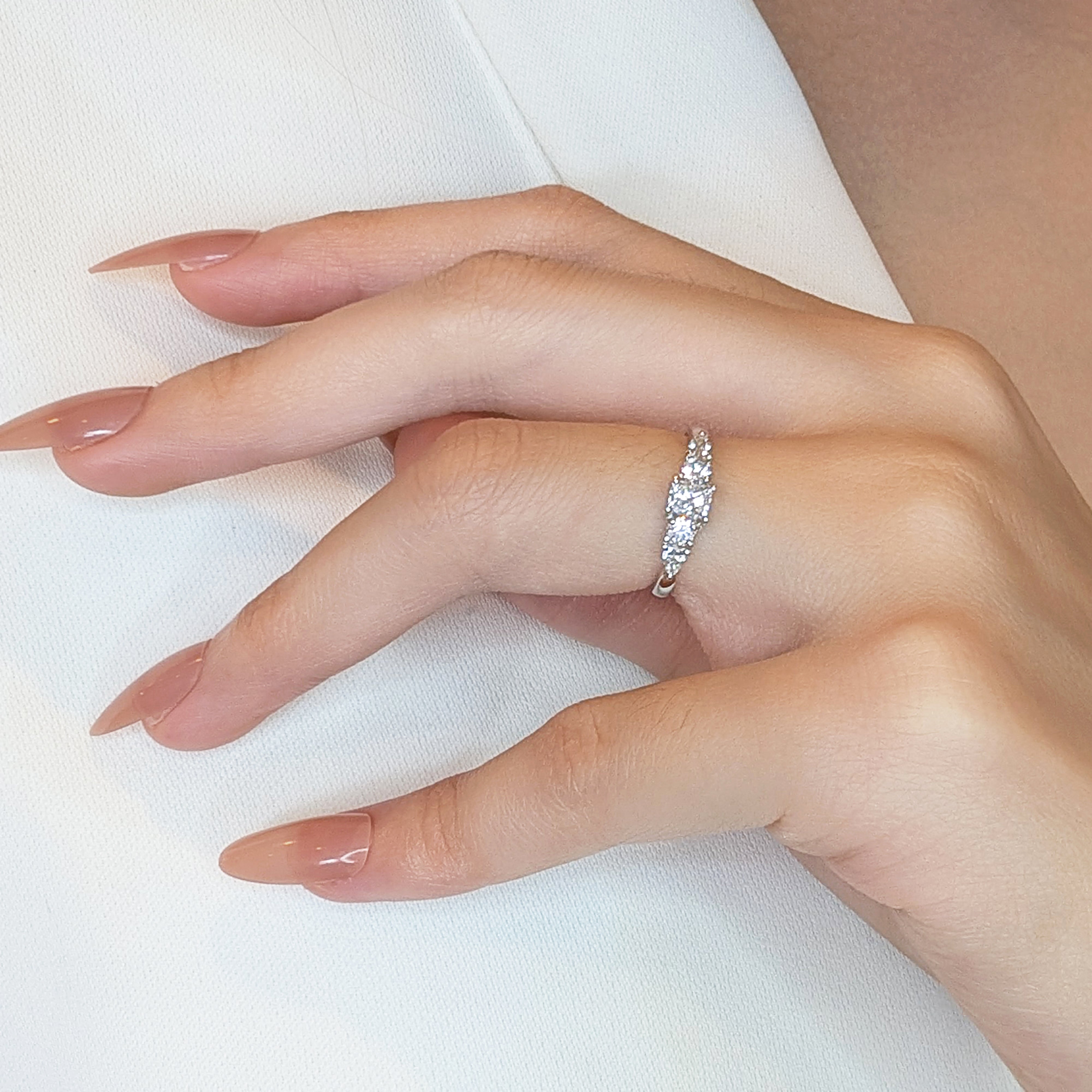 Stunning 0.45ct Natural Diamonds Ring in 18K White Gold