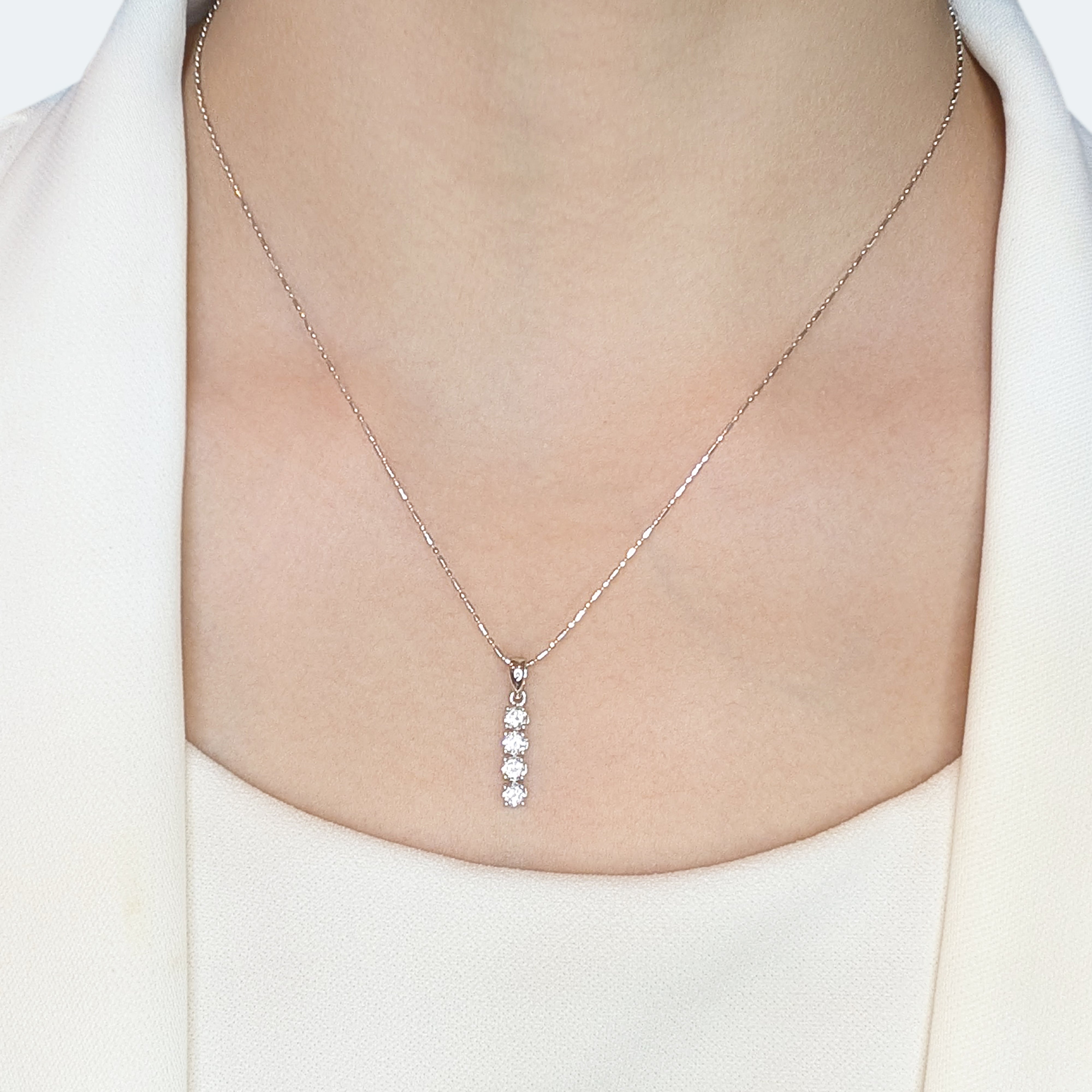 Lustrous 0.4ct Natural Diamond Pendant in 18K White Gold