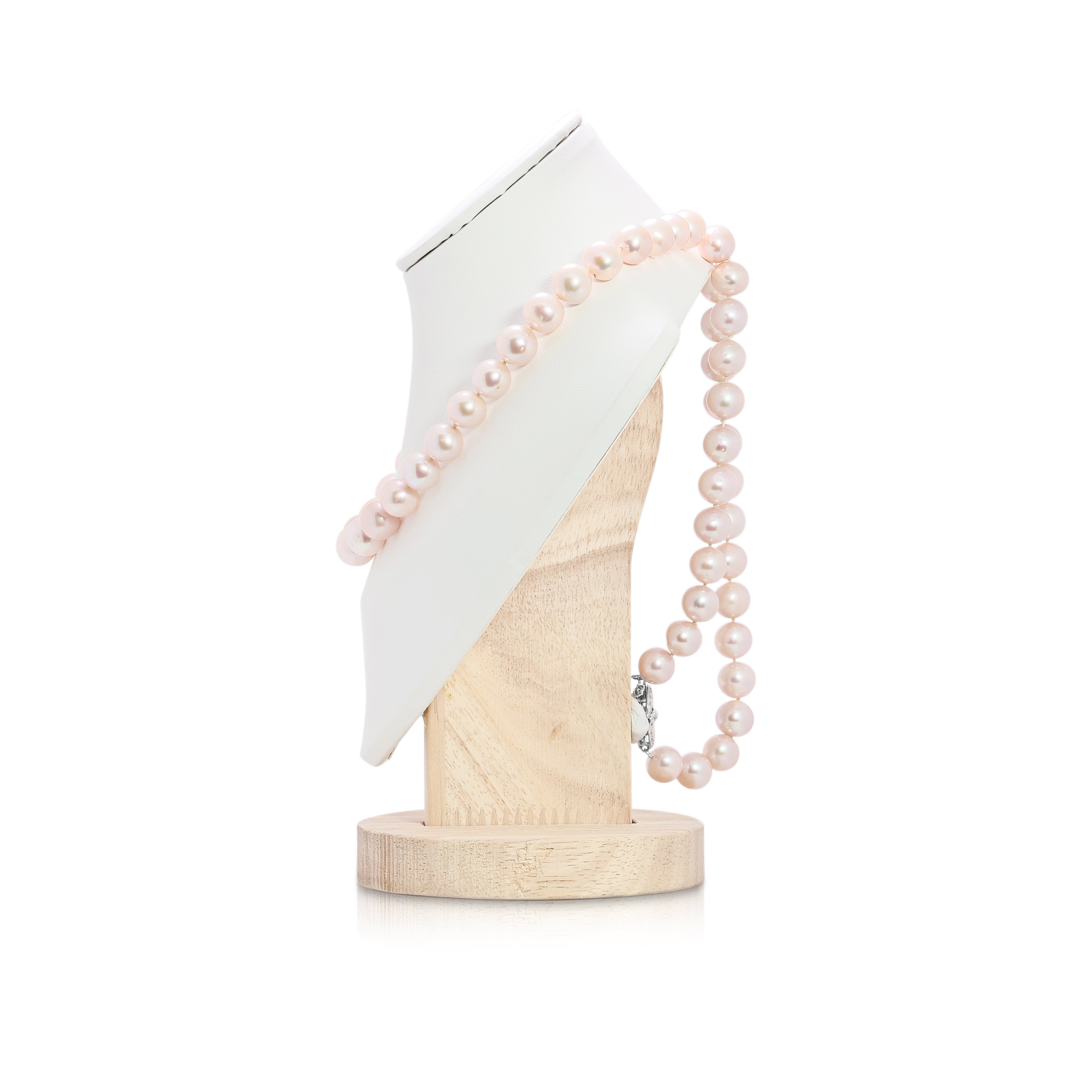 Elegant 0.1ct Natural Diamond & 10.8mm Freshwater Pearl Strand Necklace in 14K White Gold