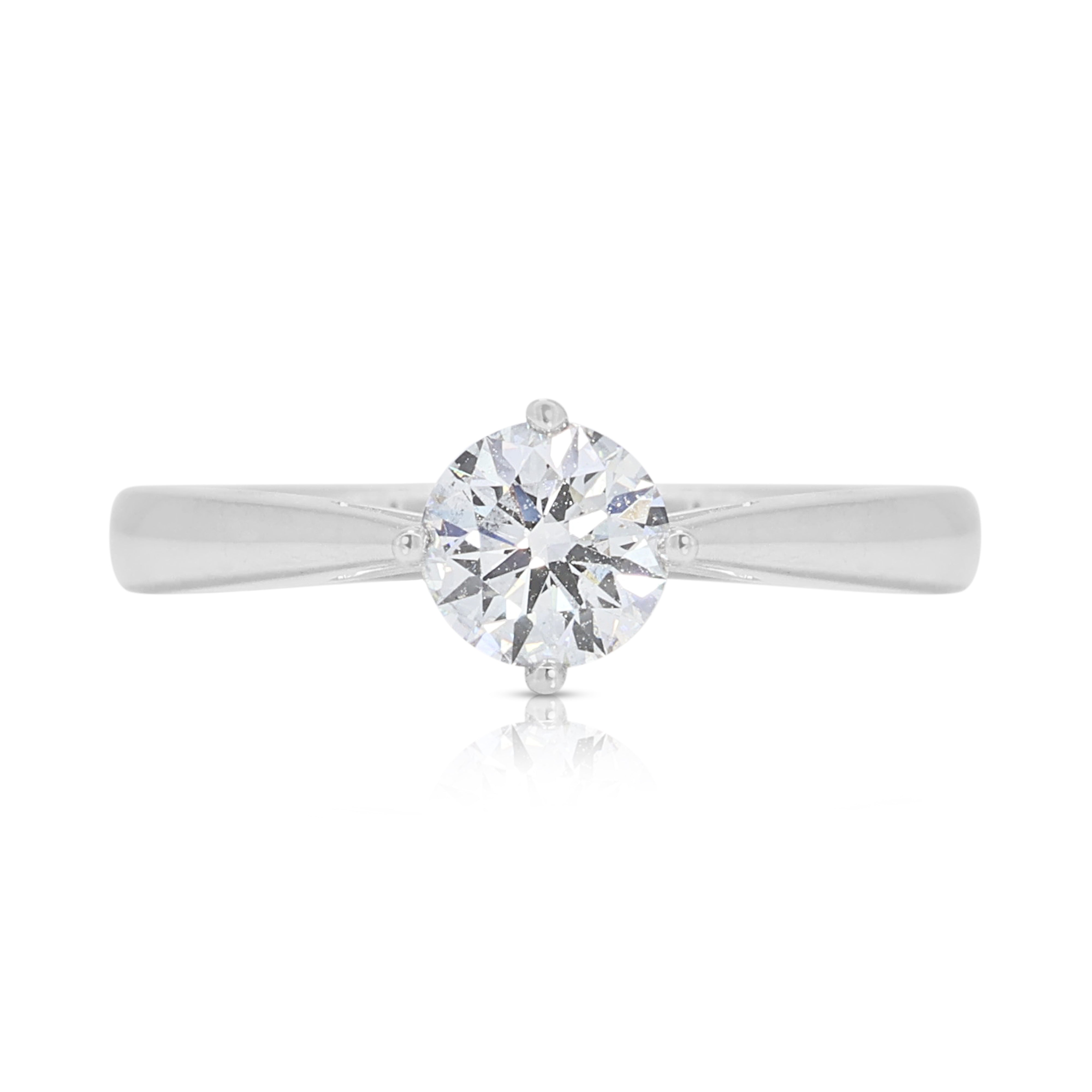 Dazzling Perfection 18K White Gold Ring with a Stunning 0.56ct Diamond