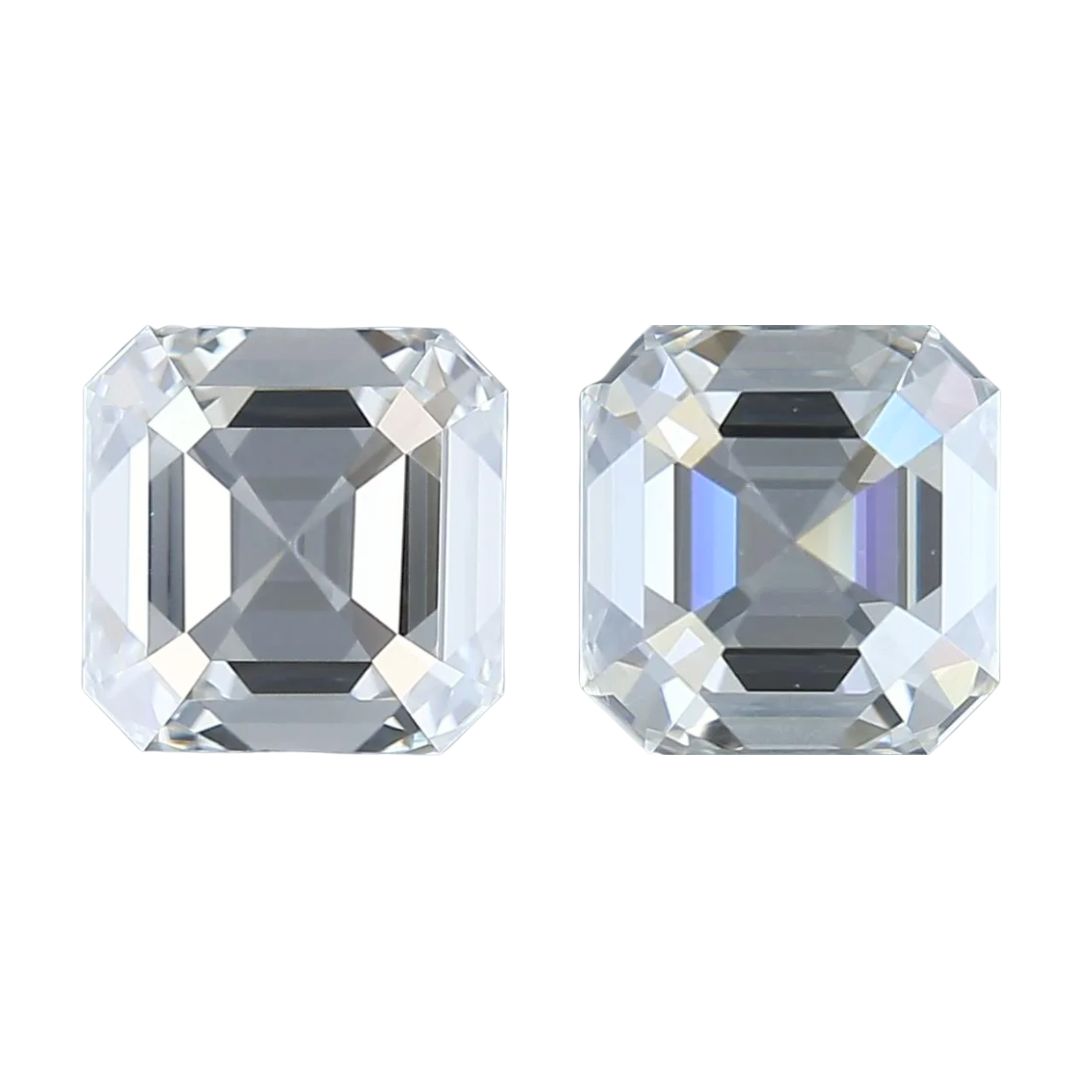 1.80 Carat GIA Certified Natural Diamond Square Emerald Cut Pair