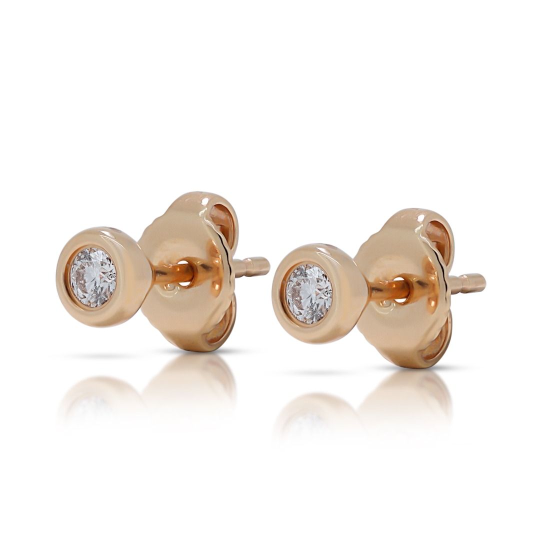 Beautiful 0.07ct Natural Diamond Stud Earrings in 18K Yellow Gold