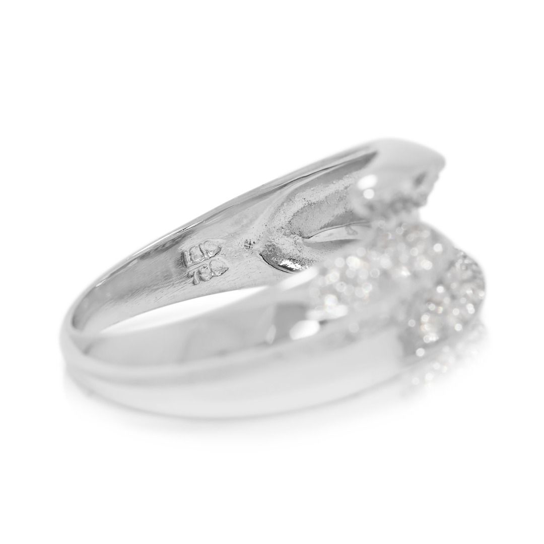 Bold 0.56ct Natural Diamond Statement Ring in 18K White Gold (New)