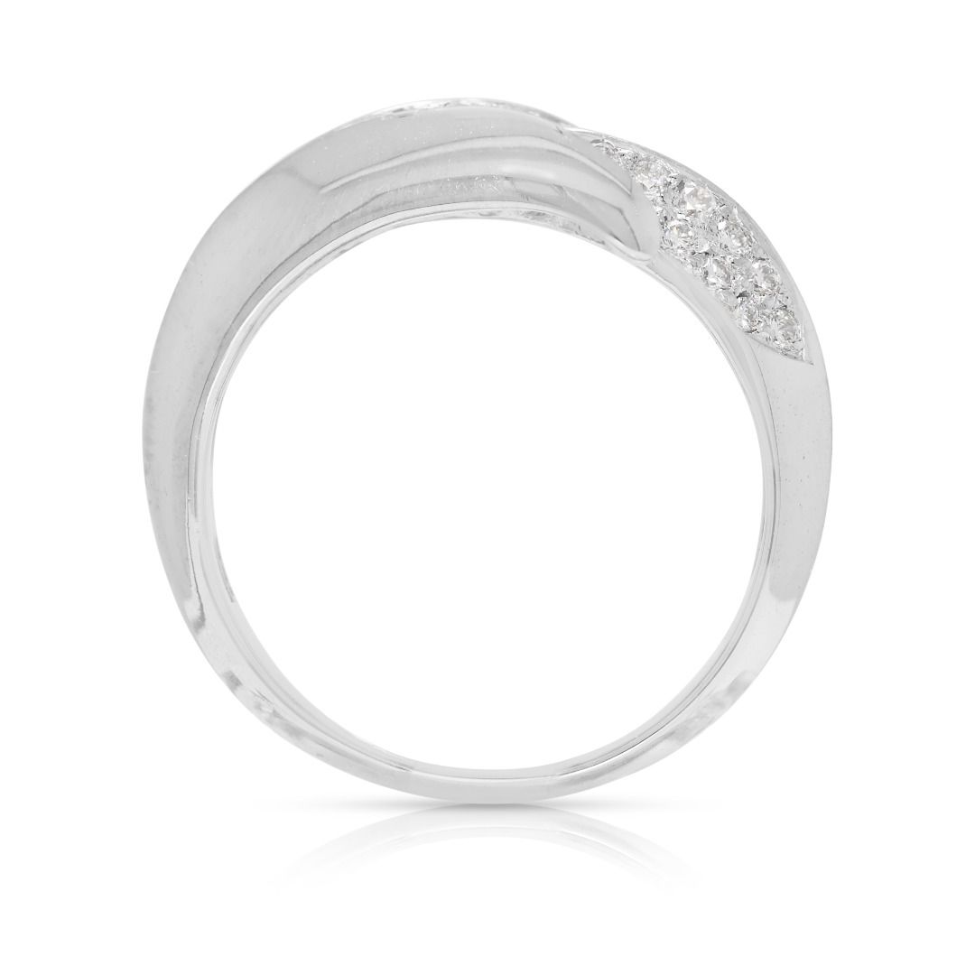 Bold 0.56ct Natural Diamond Statement Ring in 18K White Gold (New)