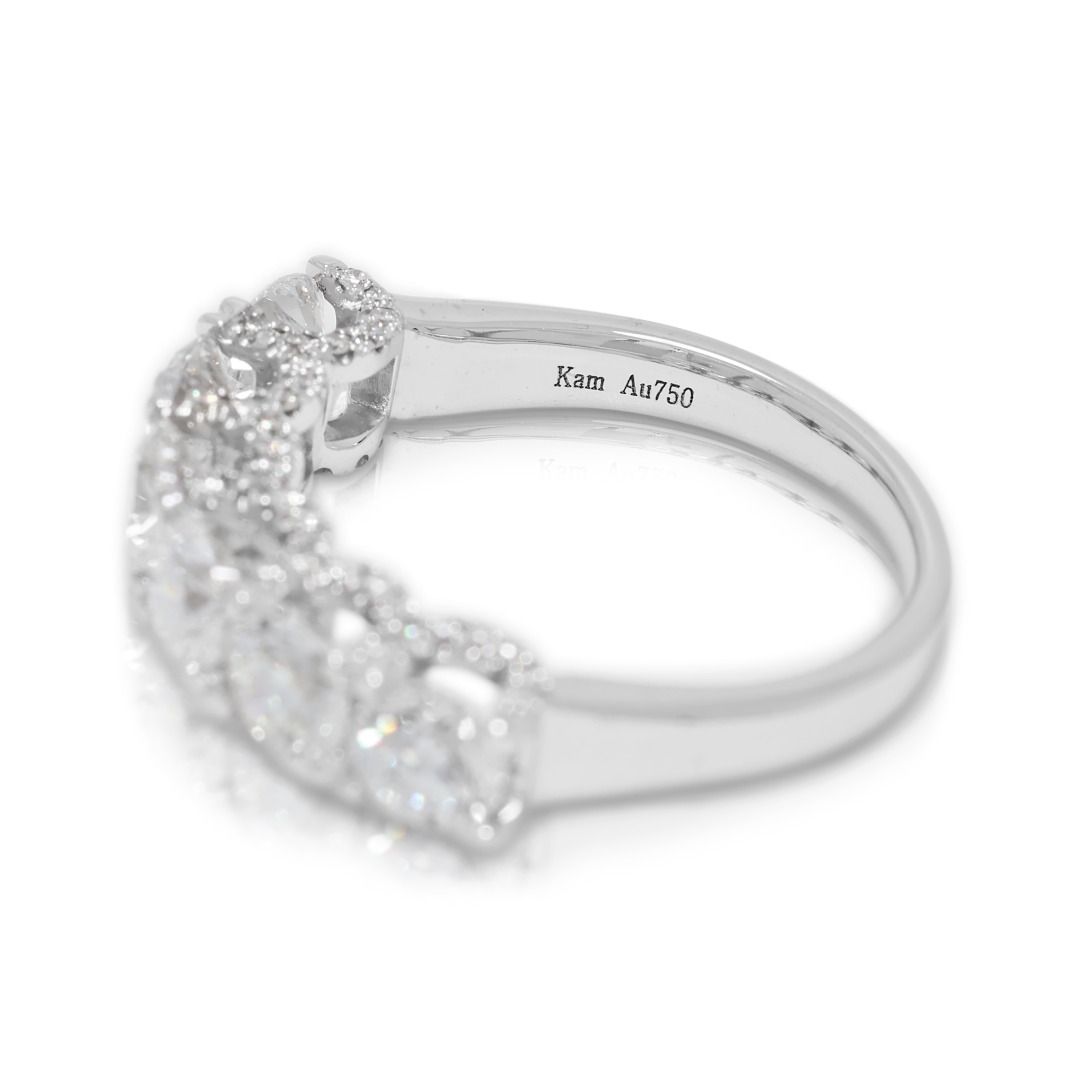 Breathtaking 1.92ct Natural Diamond Six-Stone 18K White Gold Ring