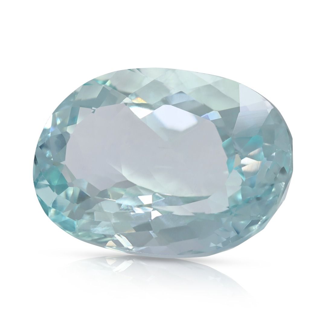 Breathtaking 22.65ct Light Blue Oval Aquamarine Loose Gemstone