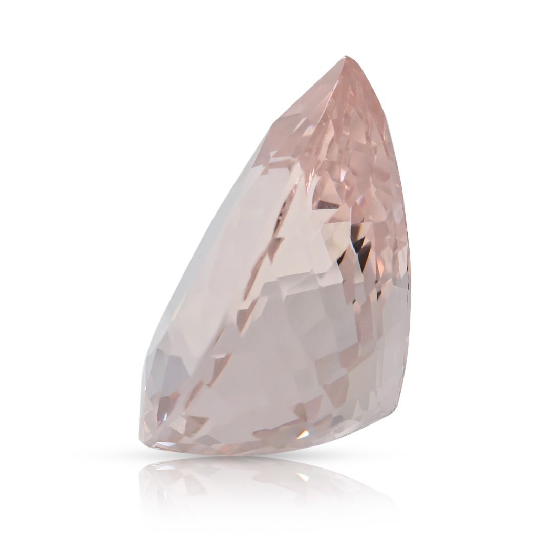 Breathtaking 32.62ct Light Pink Morganite Pear-Shaped Loose Gemstone