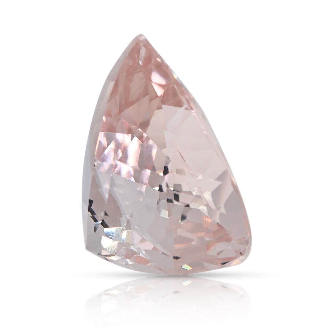 Breathtaking 32.62ct Light Pink Morganite Pear-Shaped Loose Gemstone