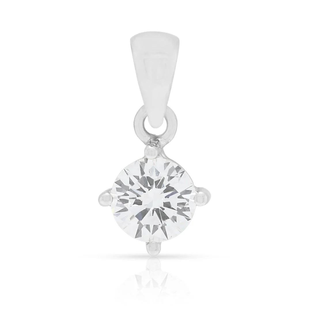 Brilliant 0.48ct Diamond Solitaire Pendant in 18K White Gold – GIA Certified