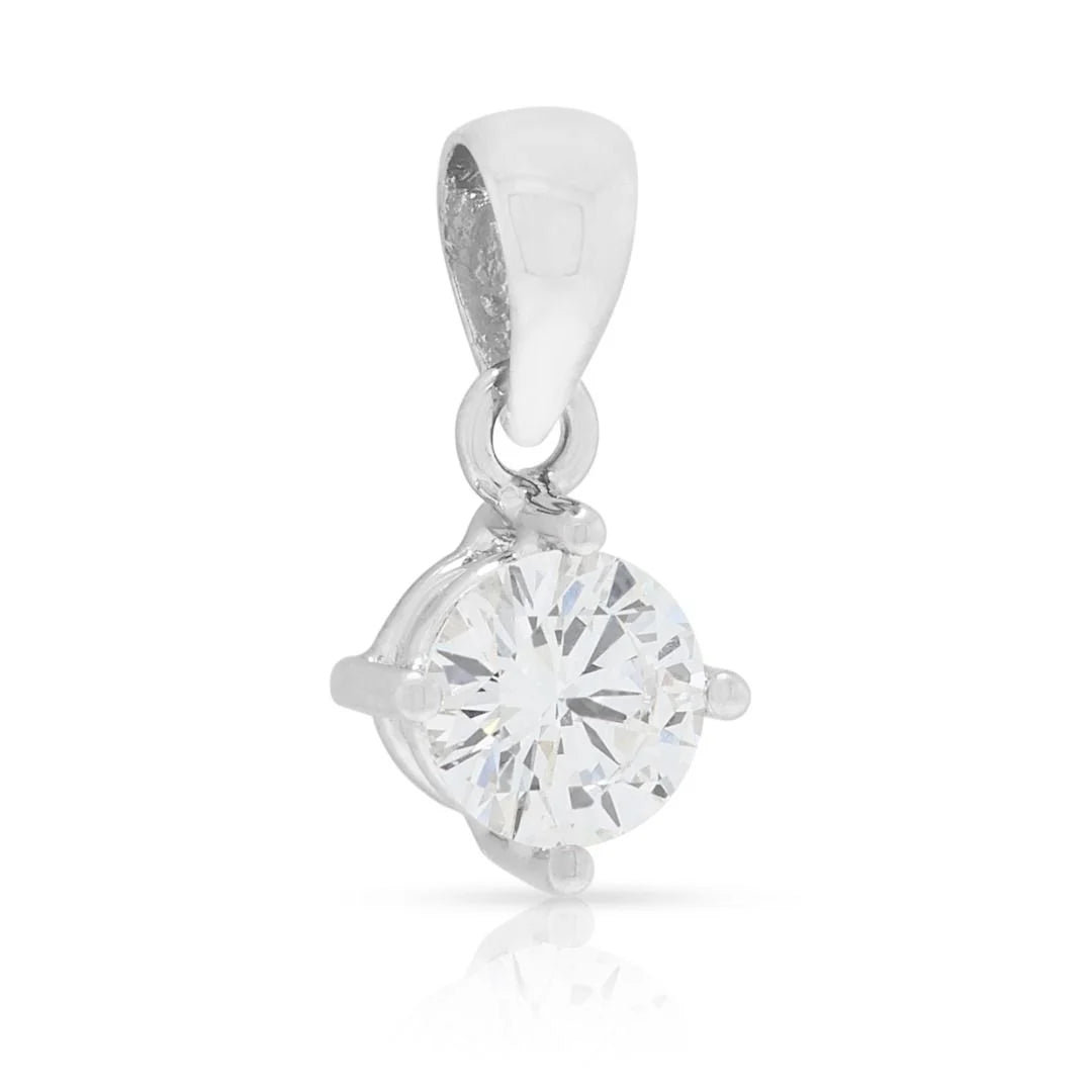 Brilliant 0.48ct Diamond Solitaire Pendant in 18K White Gold – GIA Certified