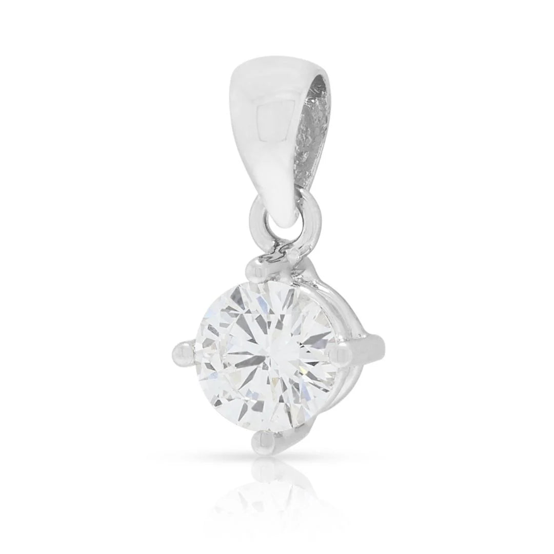 Brilliant 0.48ct Diamond Solitaire Pendant in 18K White Gold – GIA Certified