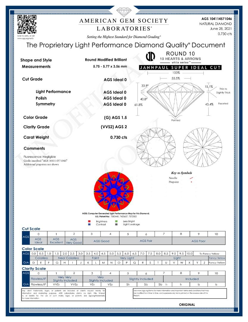 Brilliant 0.79ct Diamond Jann Paul Engagement Ring in 18K Two-Toned Gold - AGS Certified