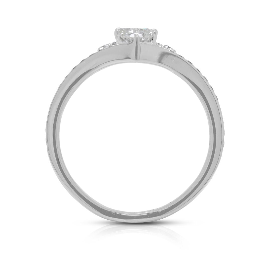 Brilliant 0.83ct Natural Diamond Cluster 18K White Gold Ring