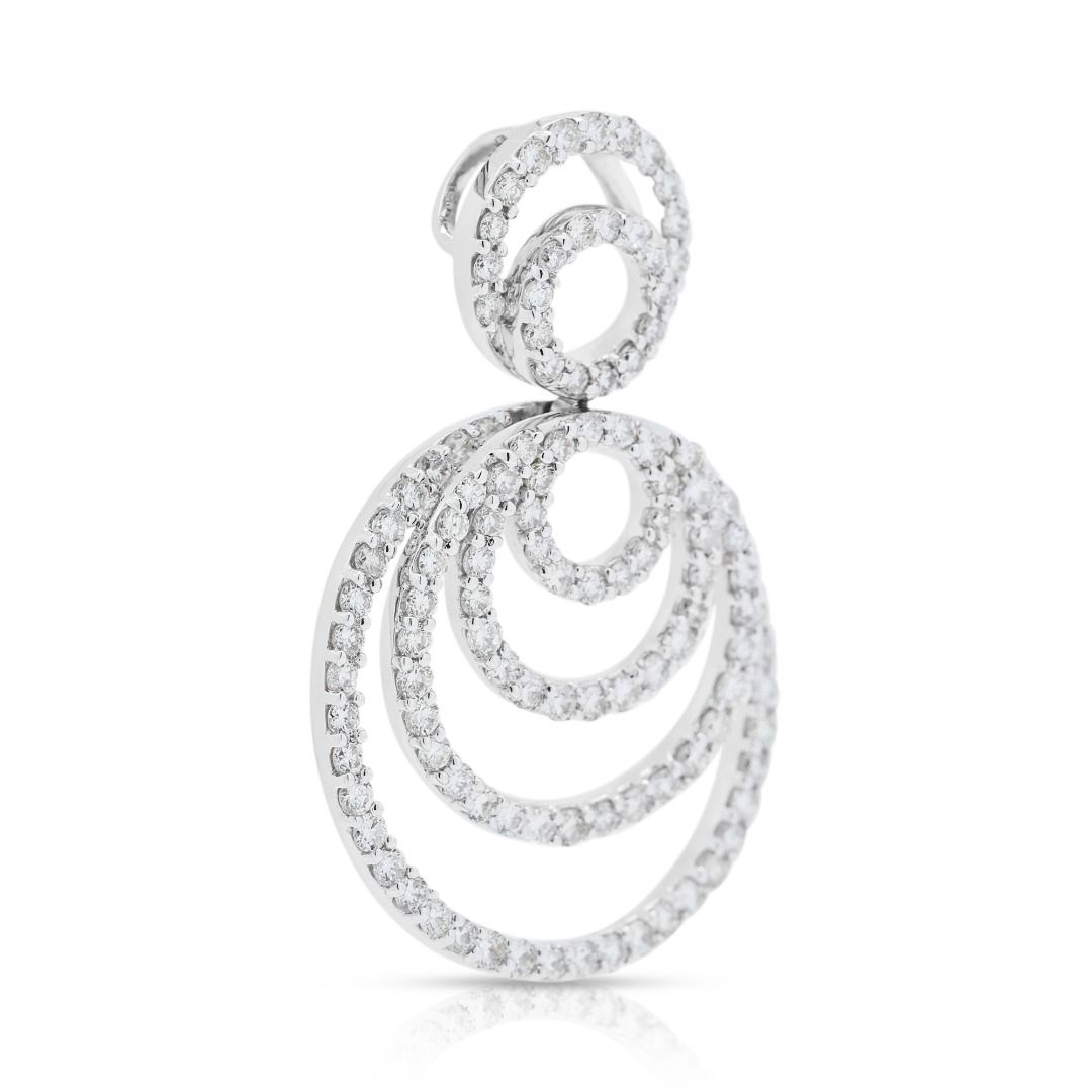 Brilliant 1.21ct Natural Diamonds Pendant in 18K White Gold