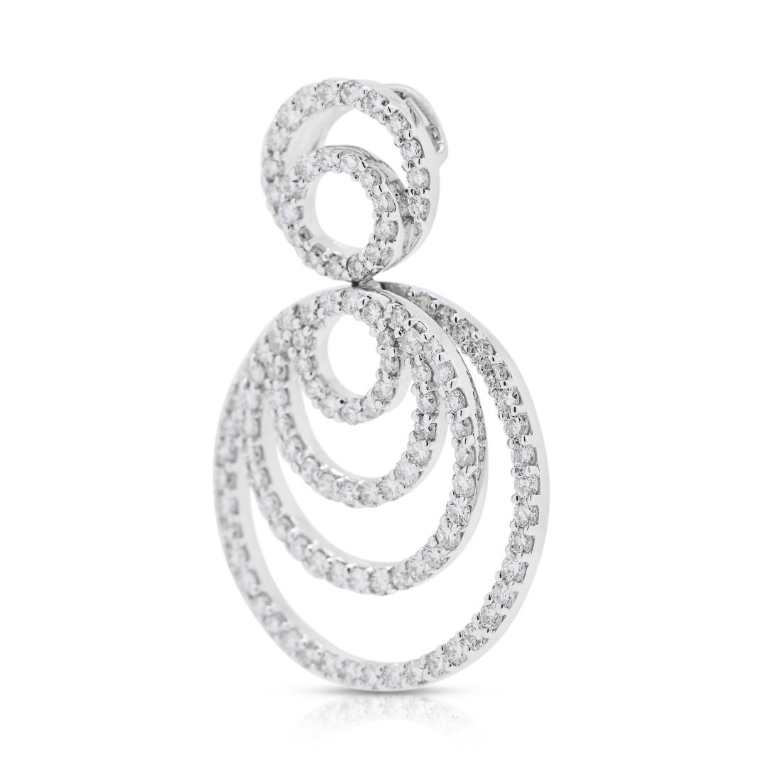 Brilliant 1.21ct Natural Diamonds Pendant in 18K White Gold