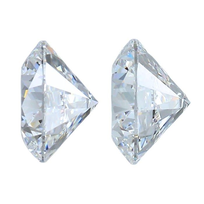 Brilliant 1.45ct Natural Pair of Round-Shaped Diamonds - IGI Certified