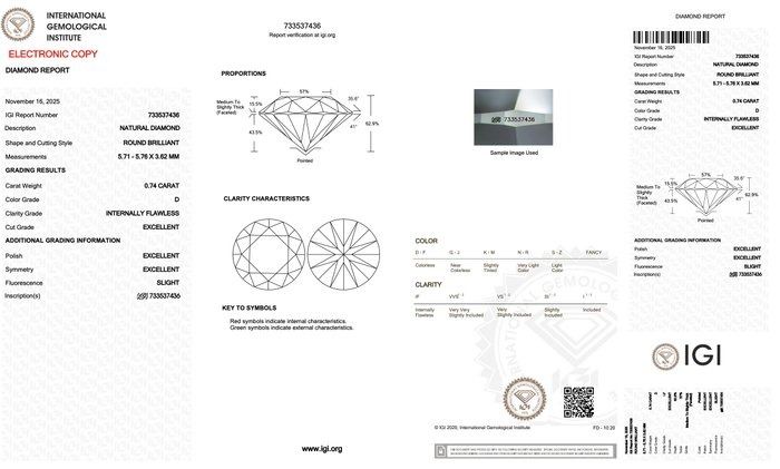 Brilliant 1.45ct Natural Pair of Round-Shaped Diamonds - IGI Certified