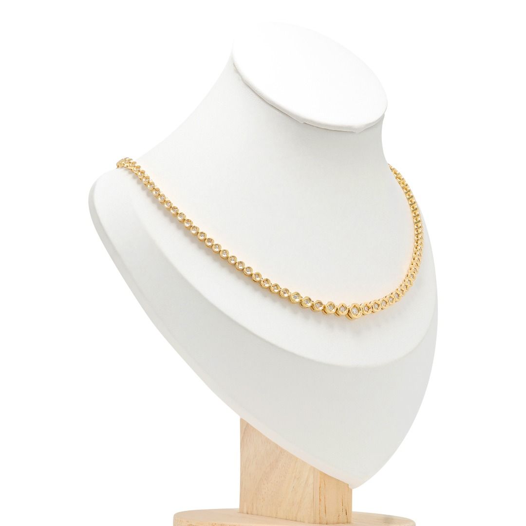 3,01 Karat IGI zertifizierter Naturdiamant 18K Gelbgold Halskette