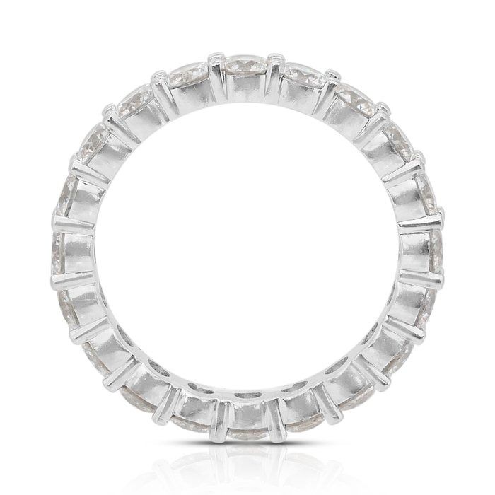 Brilliant 2.32ct Diamonds Band Ring in 18k White Gold - IGI Certified