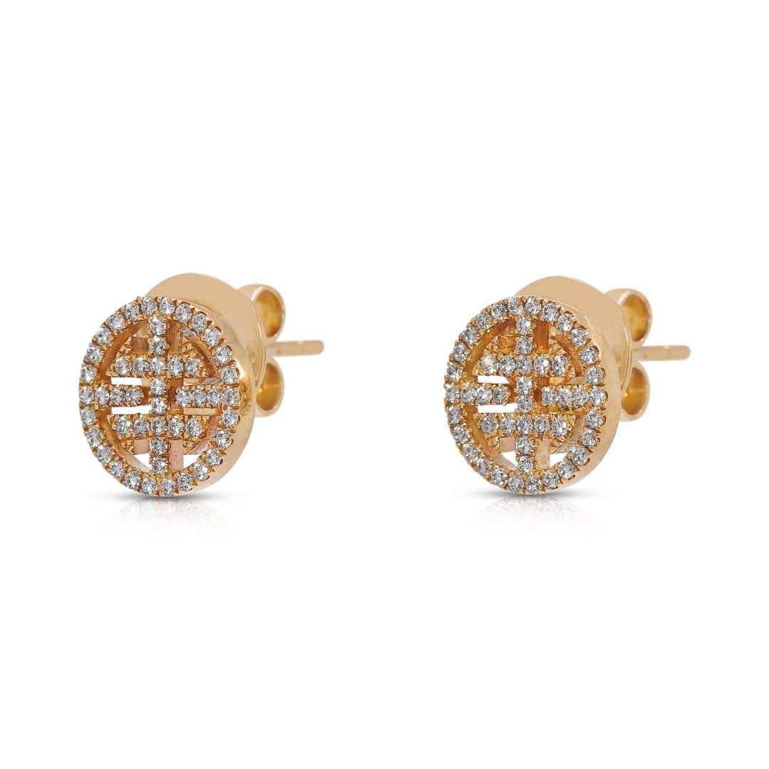 Captivating 0.48ct Natural Diamond Stud Earrings in 18K Rose Gold