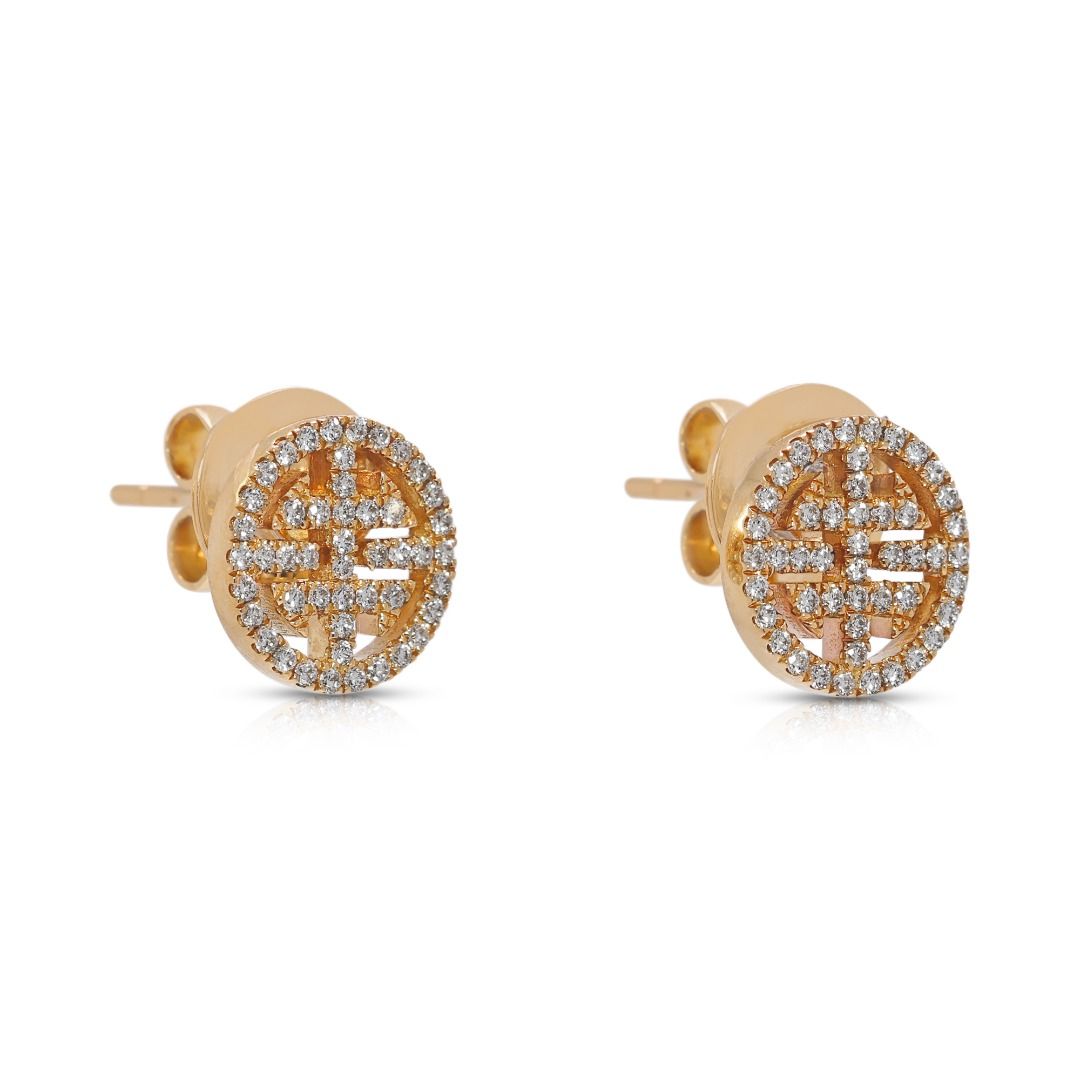 Captivating 0.48ct Natural Diamond Stud Earrings in 18K Rose Gold