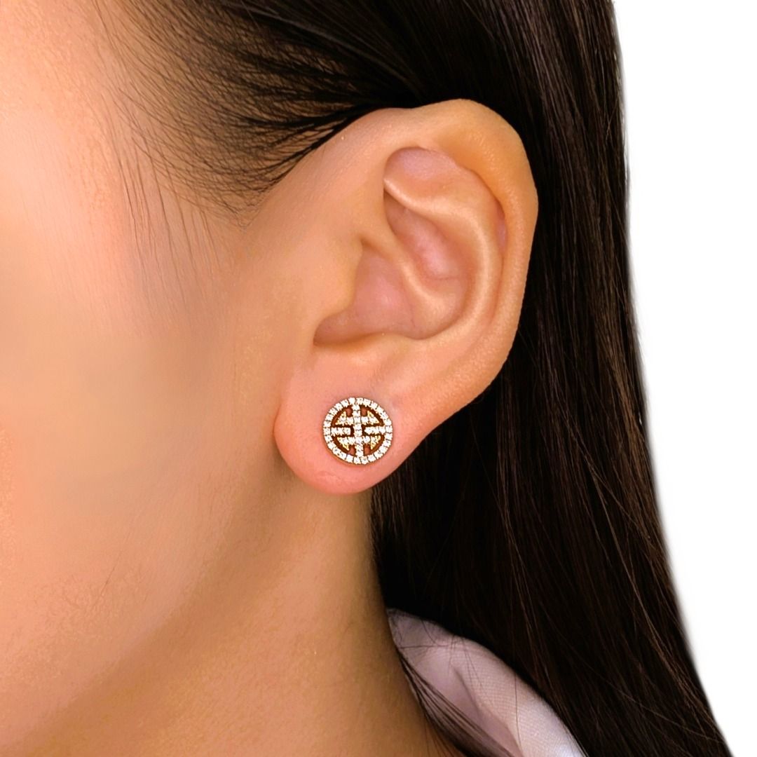 Captivating 0.48ct Natural Diamond Stud Earrings in 18K Rose Gold